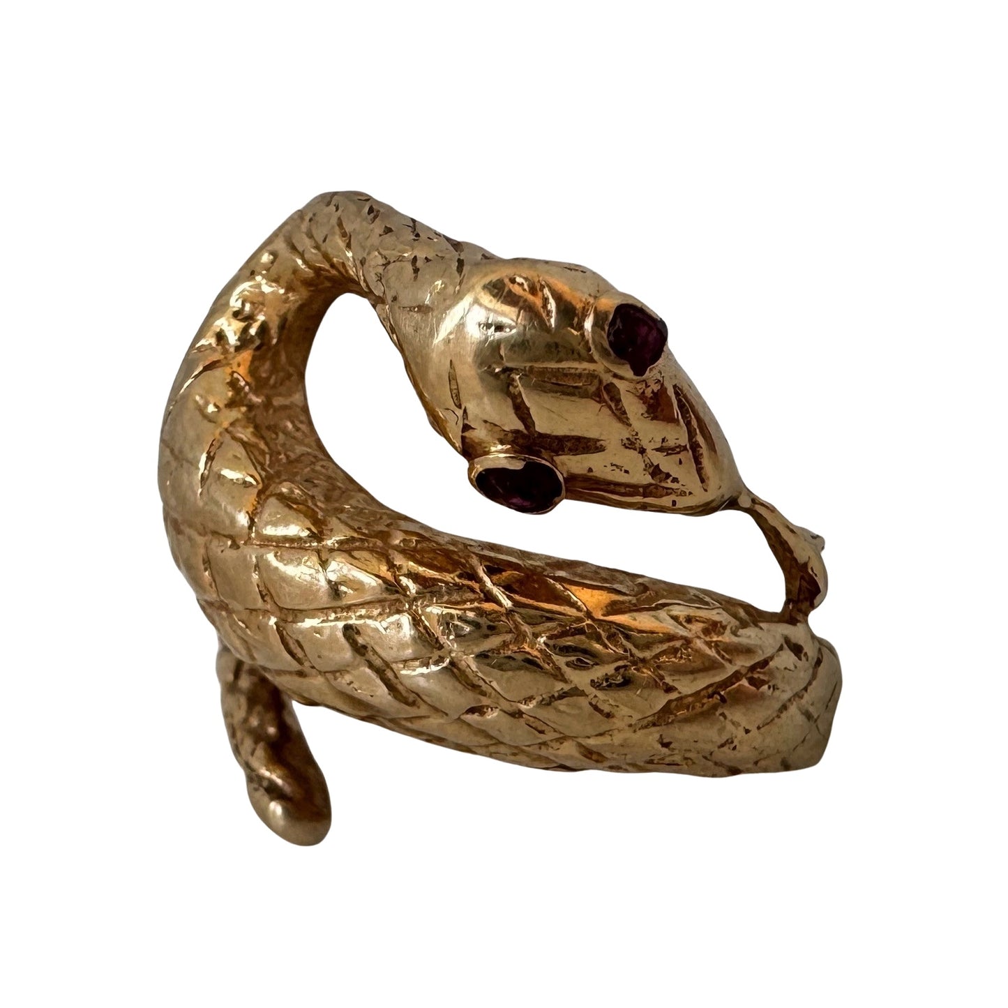 V I N T A G E // slithering friend / 14k gold and tourmaline snake ring / size 5.5