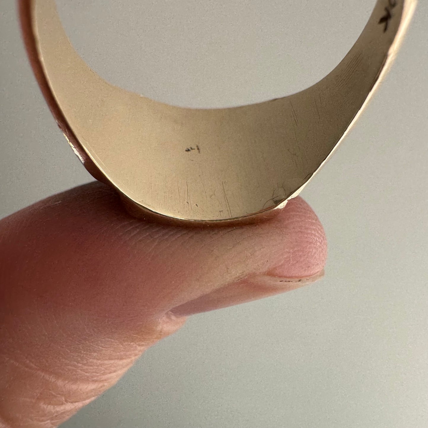 reimagined V I N T A G E // intuitive guide / 10k rosy yellow signet with a newly engraved bat / size 8.5