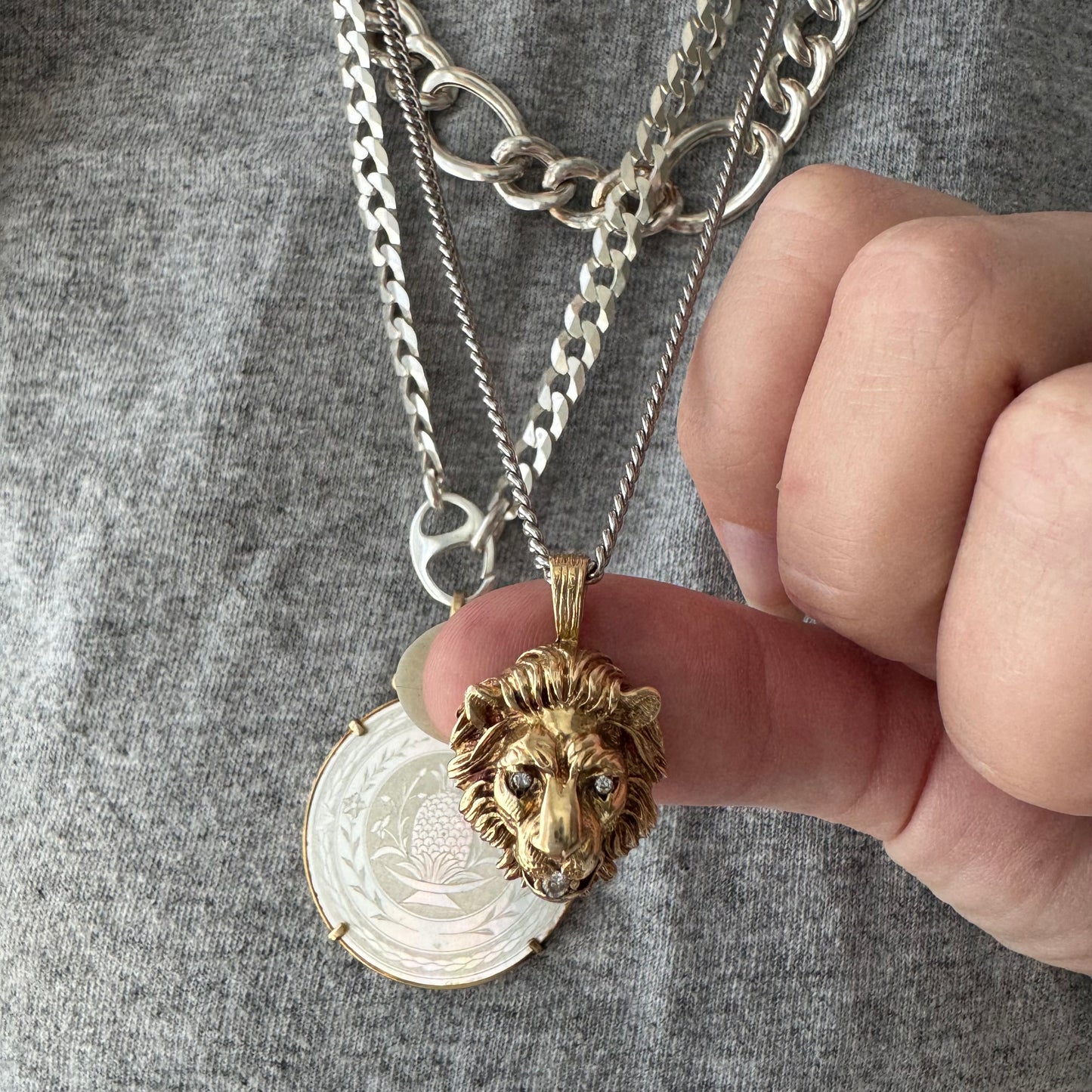 V I N T A G E // perfect flat curb / sterling silver curb chain pendant necklace / 24", 11.5g