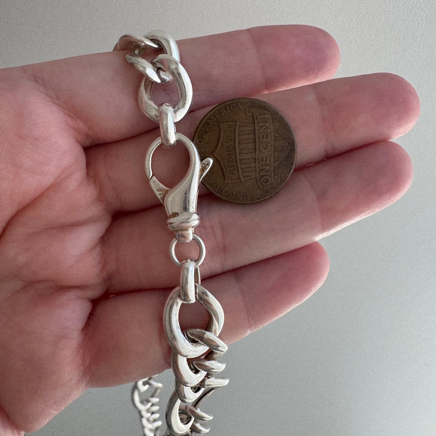 V I N T A G E // playful figaro  / wide chunky puffy sterling silver figaro chain / 20.5", 29.8g