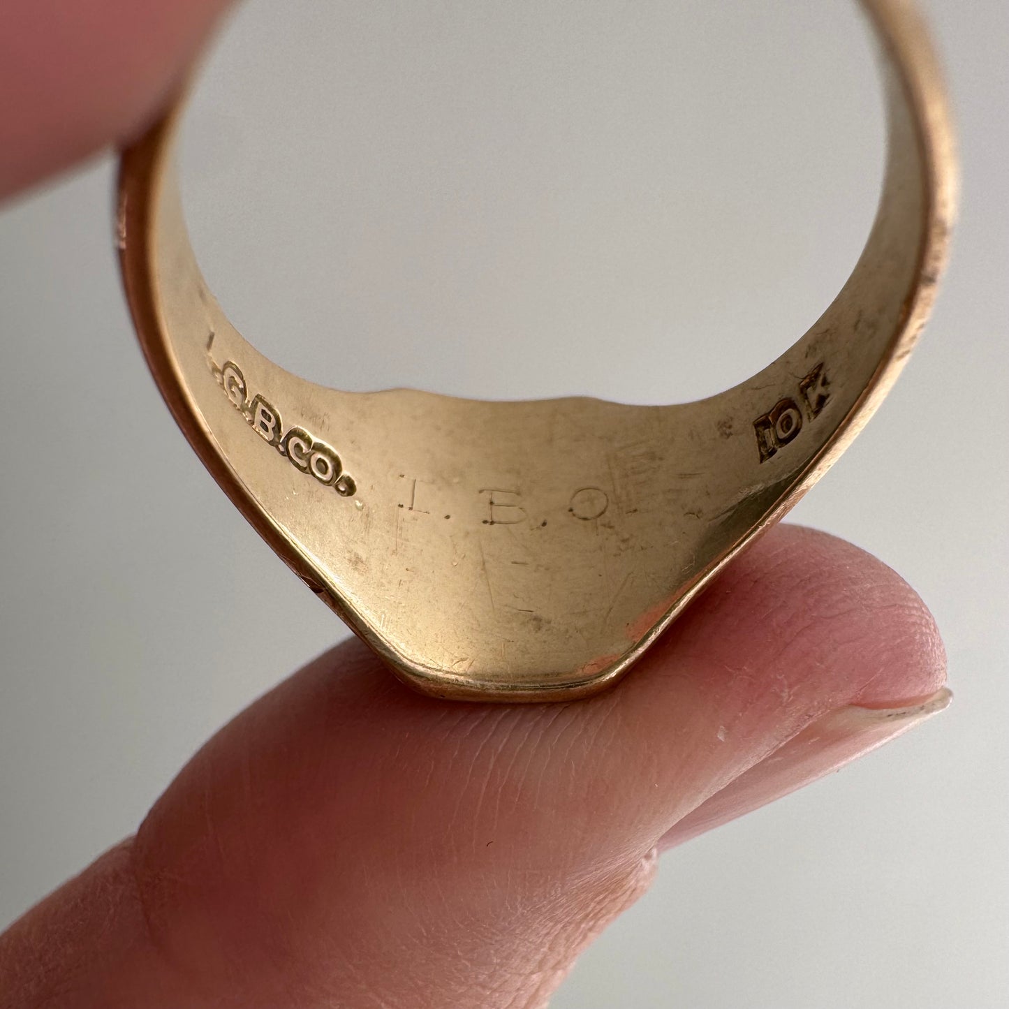 reimagined V I N T A G E // the best witch / 10k tricolor gold and diamond witch shield signet ring / size 8.25