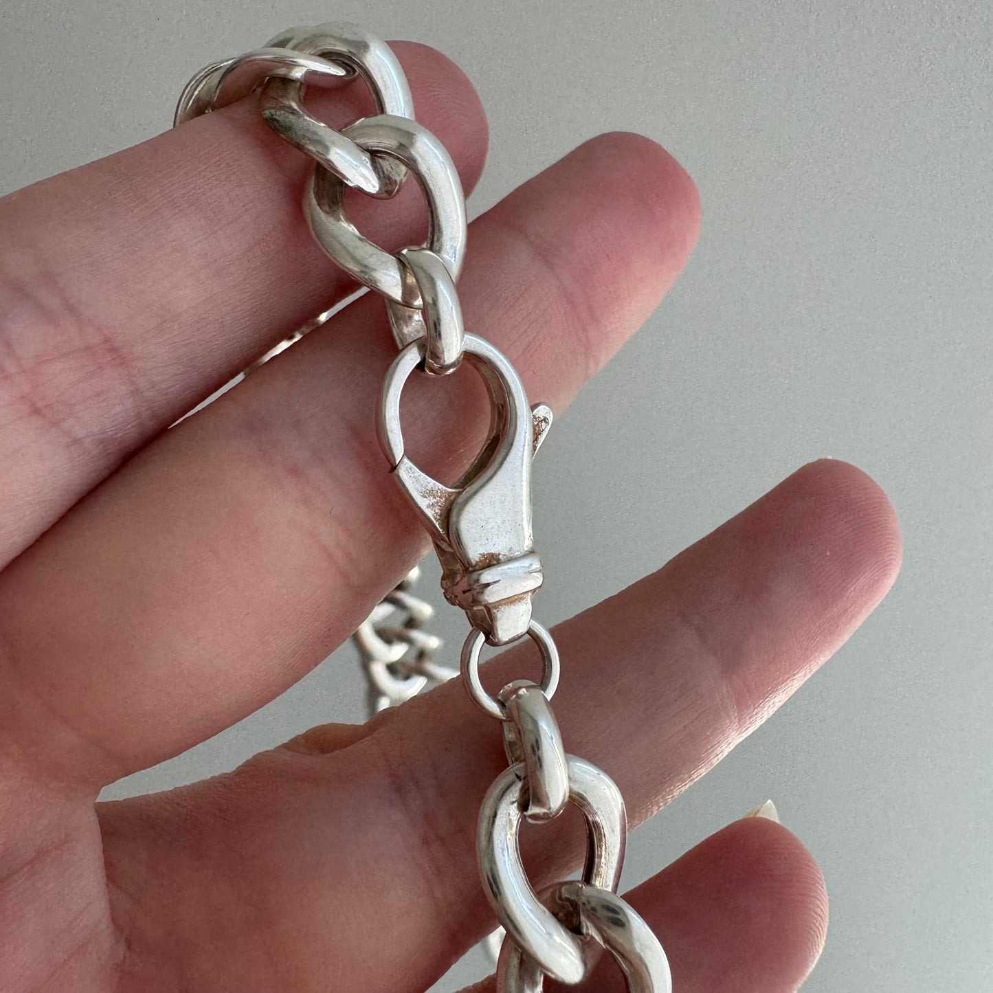 V I N T A G E // playful figaro  / wide chunky puffy sterling silver figaro chain / 20.5", 29.8g