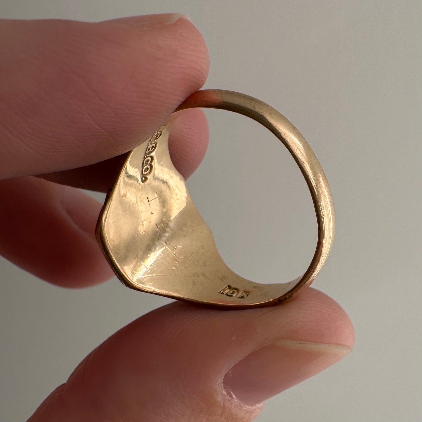 reimagined V I N T A G E // the best witch / 10k tricolor gold and diamond witch shield signet ring / size 8.25