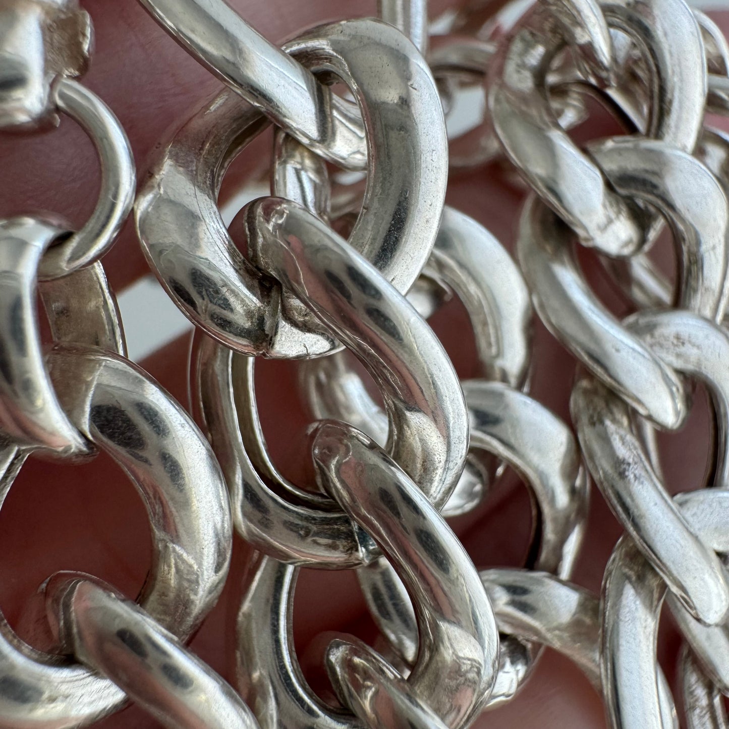 V I N T A G E // playful figaro  / wide chunky puffy sterling silver figaro chain / 20.5", 29.8g