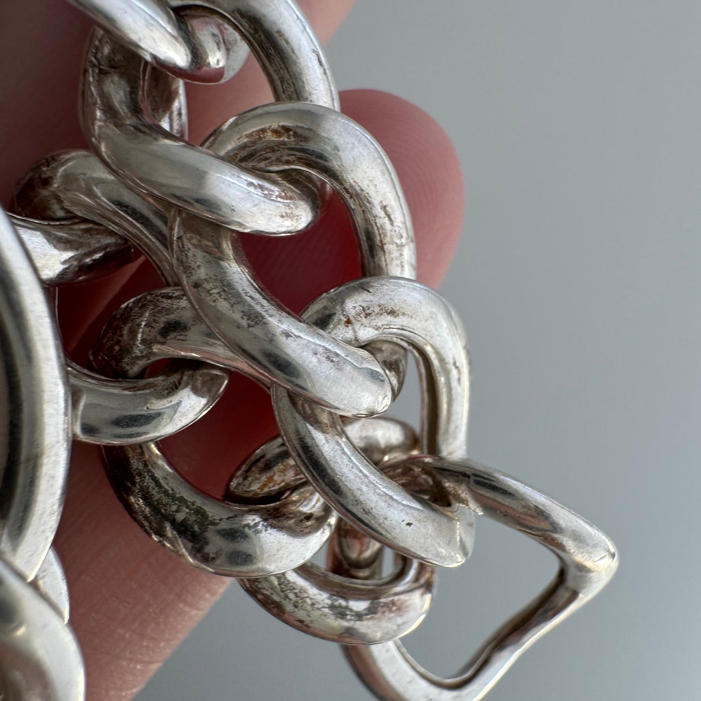 V I N T A G E // playful figaro  / wide chunky puffy sterling silver figaro chain / 20.5", 29.8g