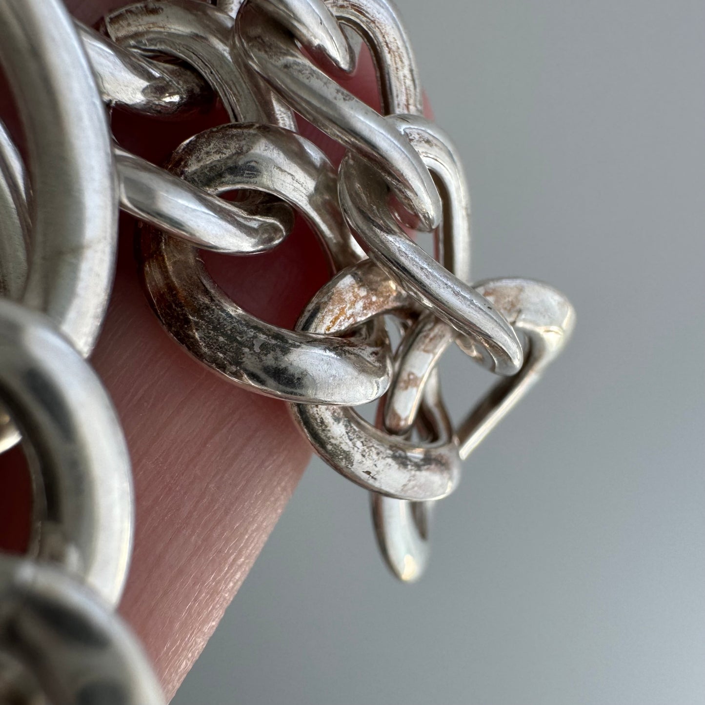 V I N T A G E // playful figaro  / wide chunky puffy sterling silver figaro chain / 20.5", 29.8g