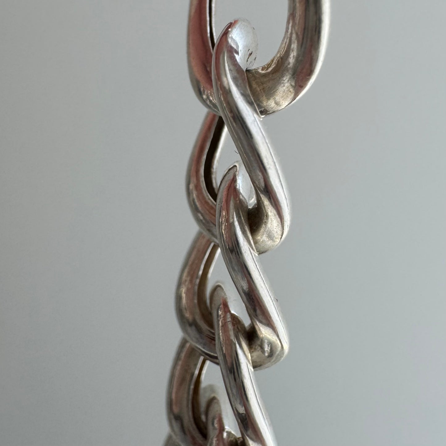 V I N T A G E // playful figaro  / wide chunky puffy sterling silver figaro chain / 20.5", 29.8g