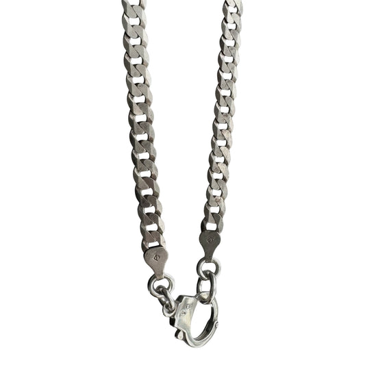 reimagined V I N T A G E // handcuff clasp / re-worked sterling silver flat curb chain / almost 20.5", 19.7g