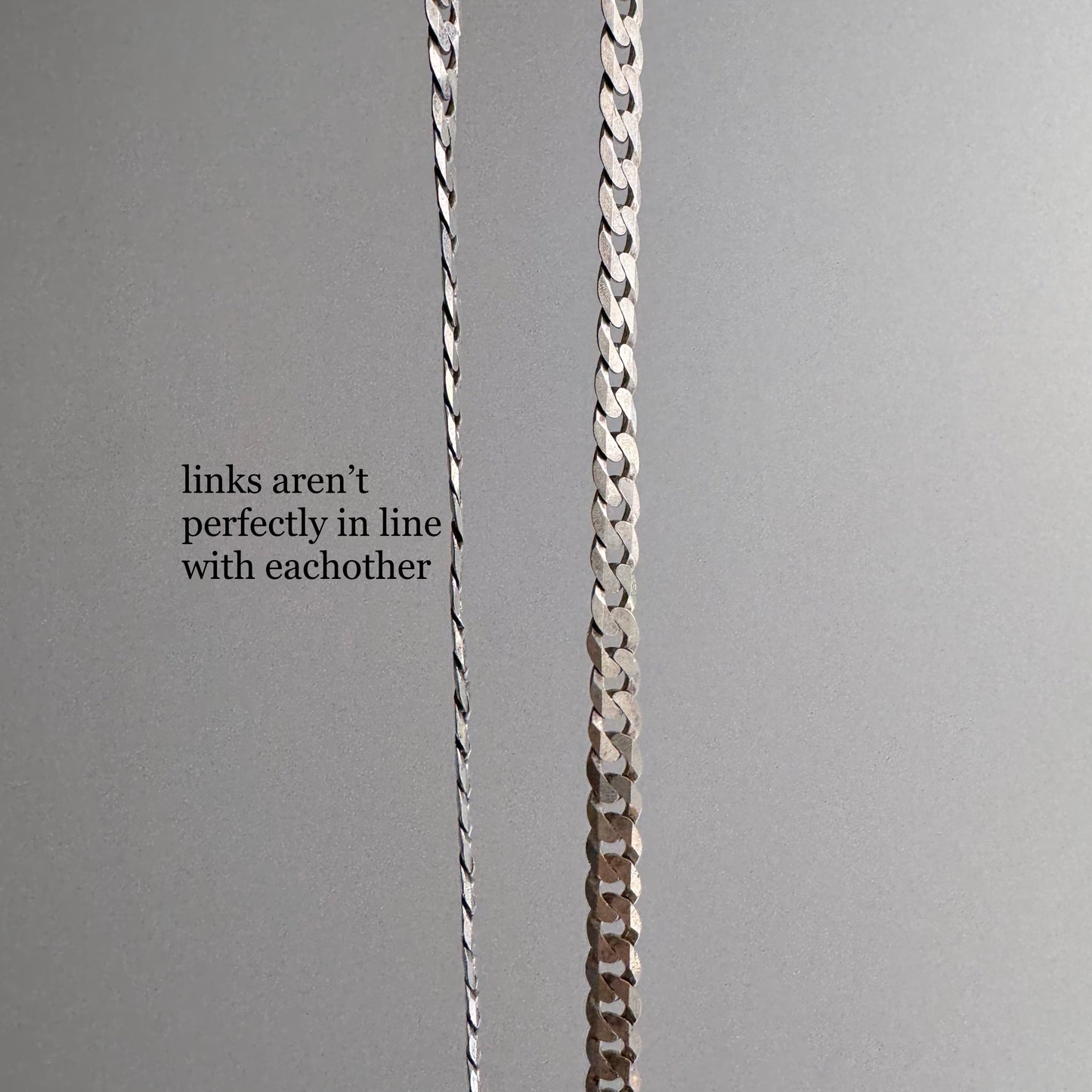 reimagined V I N T A G E // handcuff clasp / re-worked sterling silver flat curb chain / almost 20.5", 19.7g