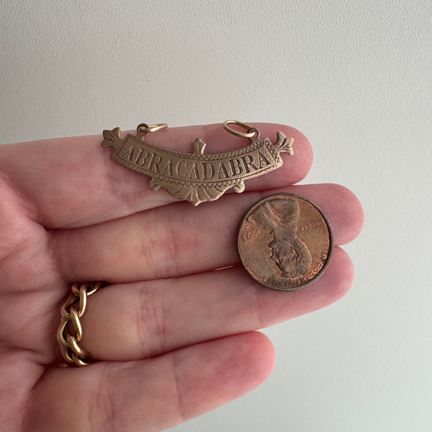 N E W // abracadabra / 10k rosy gold abracadabra / a pendant