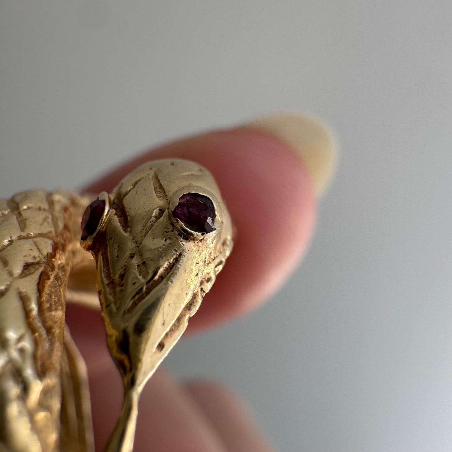 V I N T A G E // slithering friend / 14k gold and tourmaline snake ring / size 5.5
