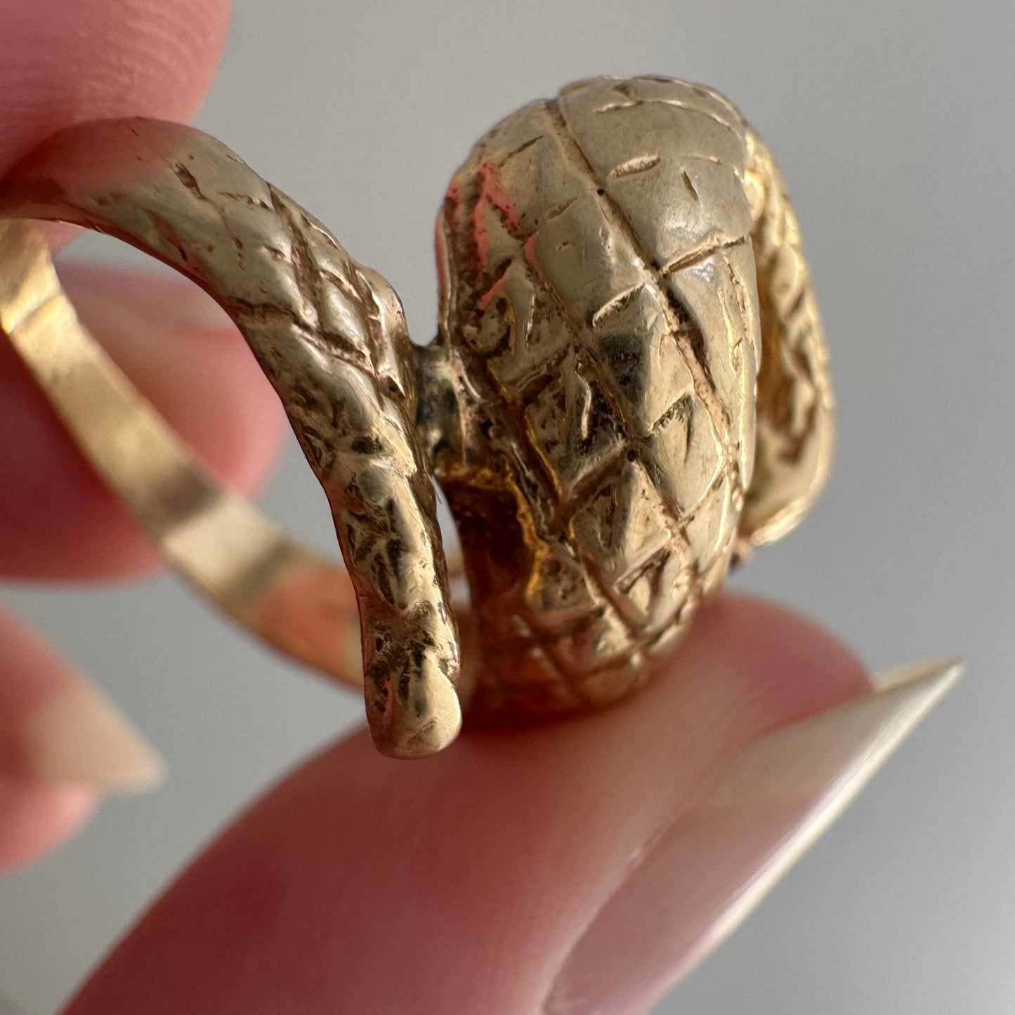 V I N T A G E // slithering friend / 14k gold and tourmaline snake ring / size 5.5