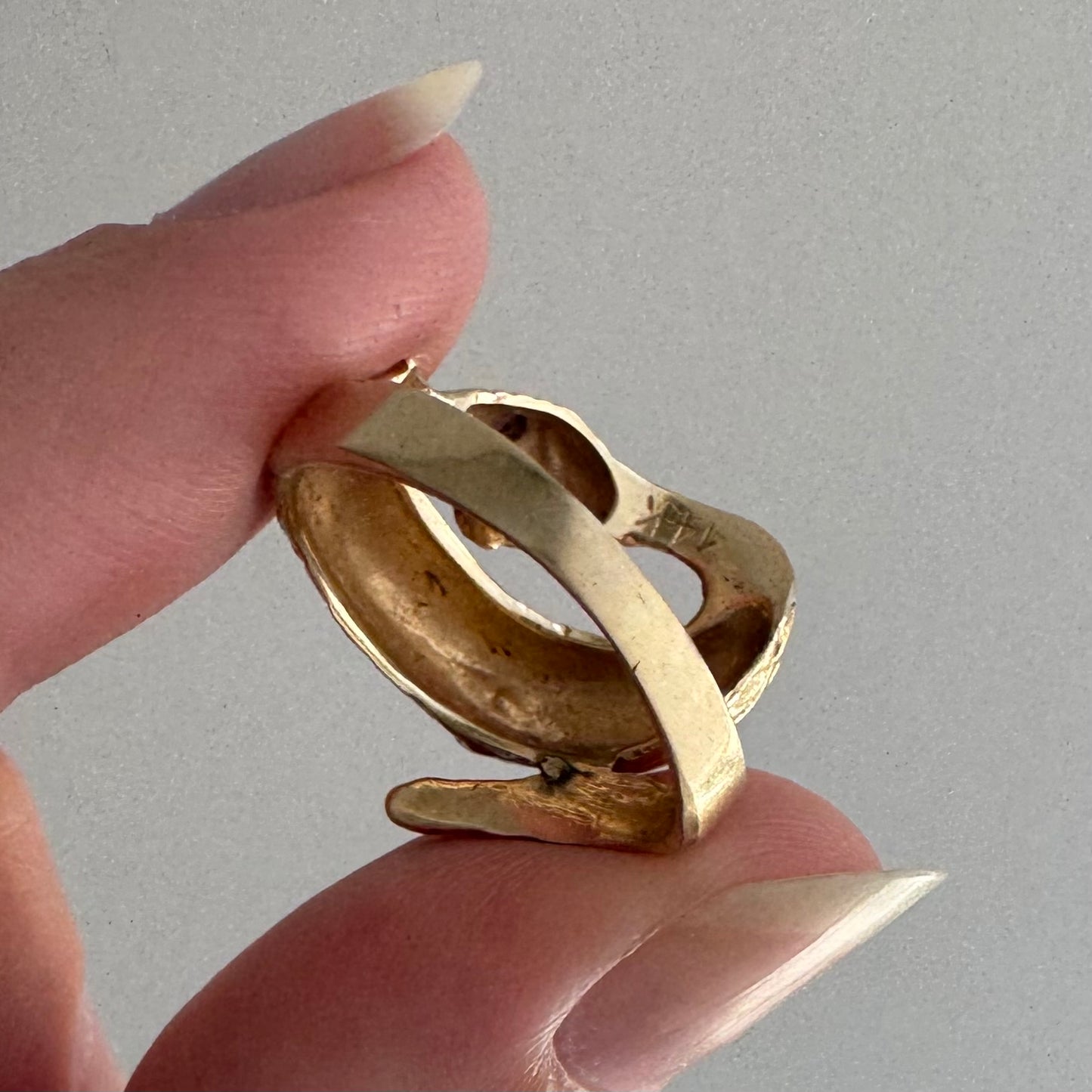 V I N T A G E // slithering friend / 14k gold and tourmaline snake ring / size 5.5