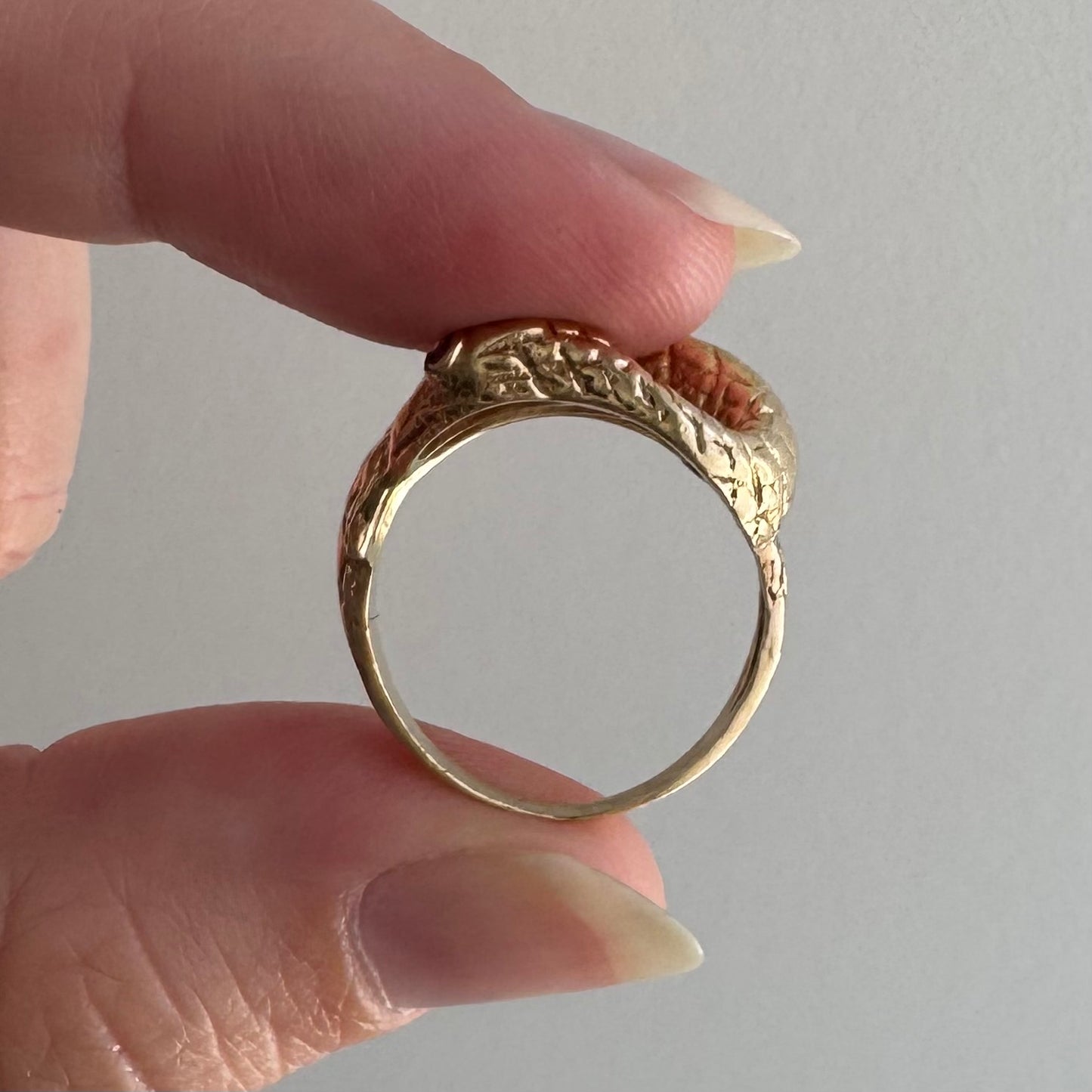 V I N T A G E // slithering friend / 14k gold and tourmaline snake ring / size 5.5