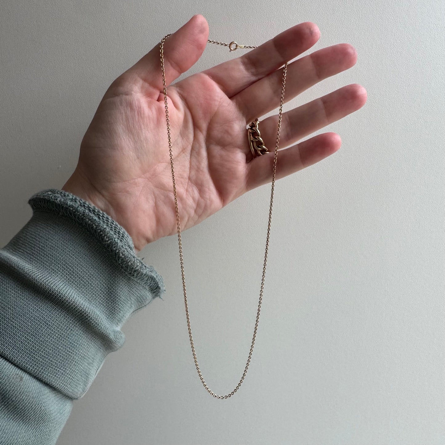 V I N T A G E // dainty cable / 10k rosy gold dainty cable chain necklace / 18.25", 2.4g