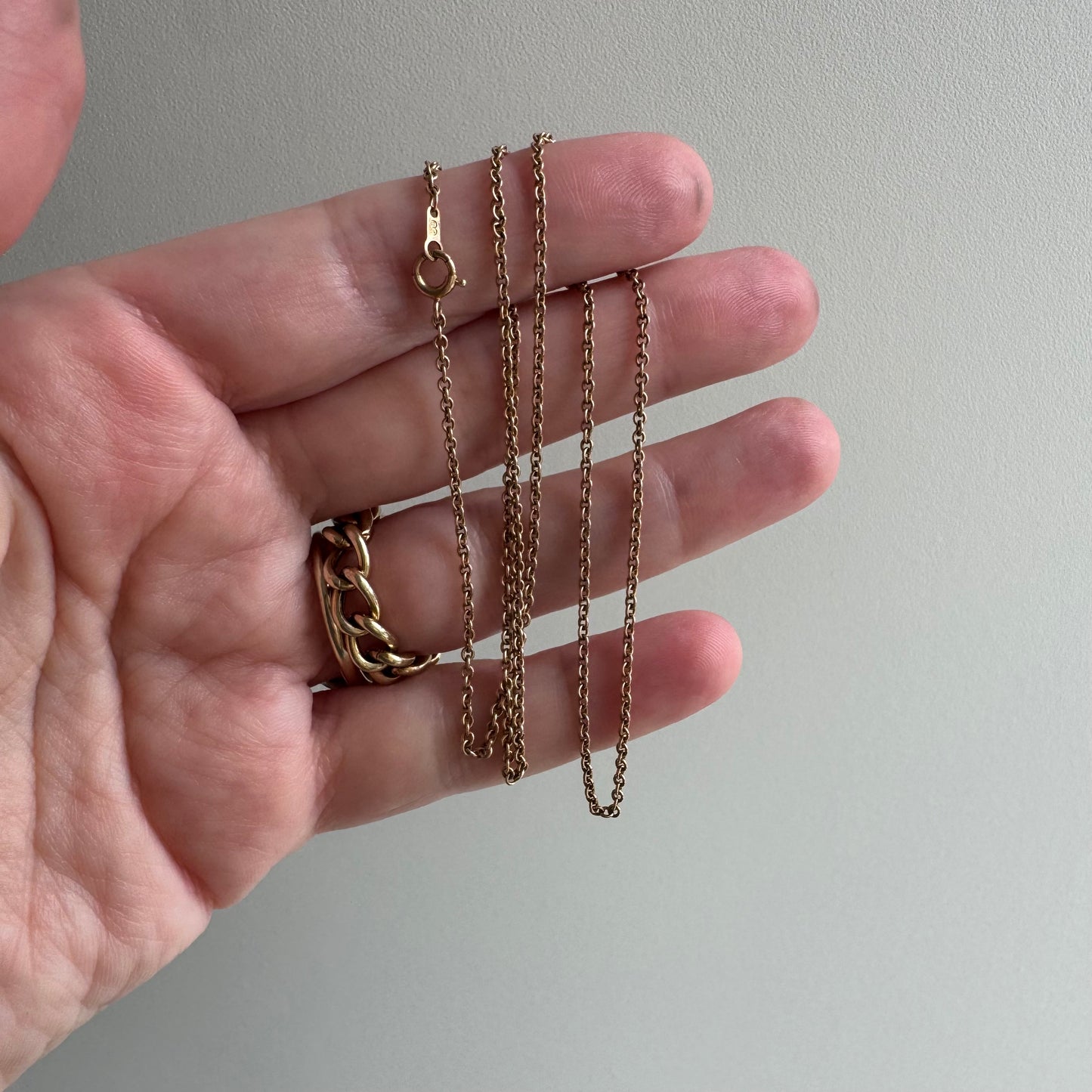 V I N T A G E // dainty cable / 10k rosy gold dainty cable chain necklace / 18.25", 2.4g