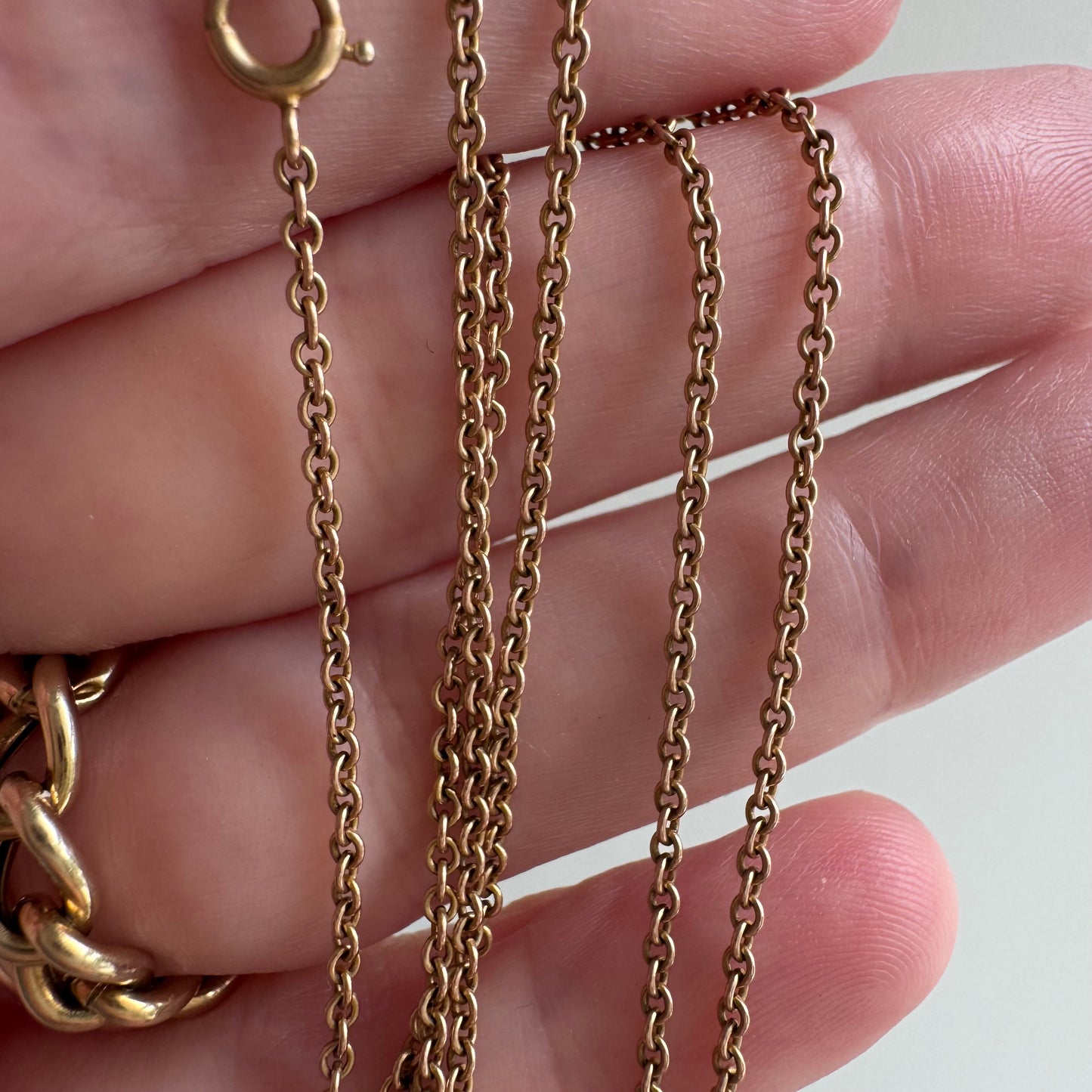 V I N T A G E // dainty cable / 10k rosy gold dainty cable chain necklace / 18.25", 2.4g