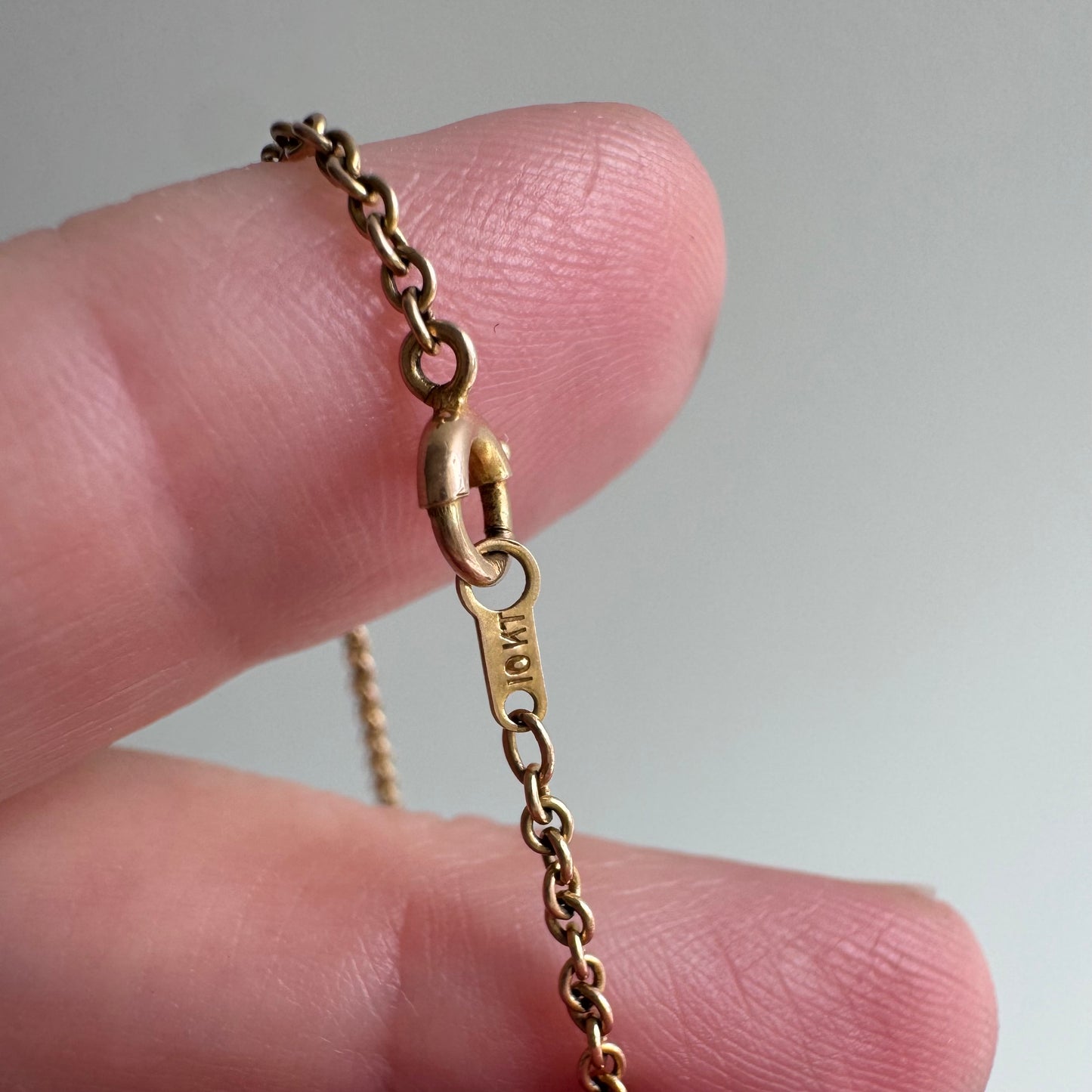 V I N T A G E // dainty cable / 10k rosy gold dainty cable chain necklace / 18.25", 2.4g