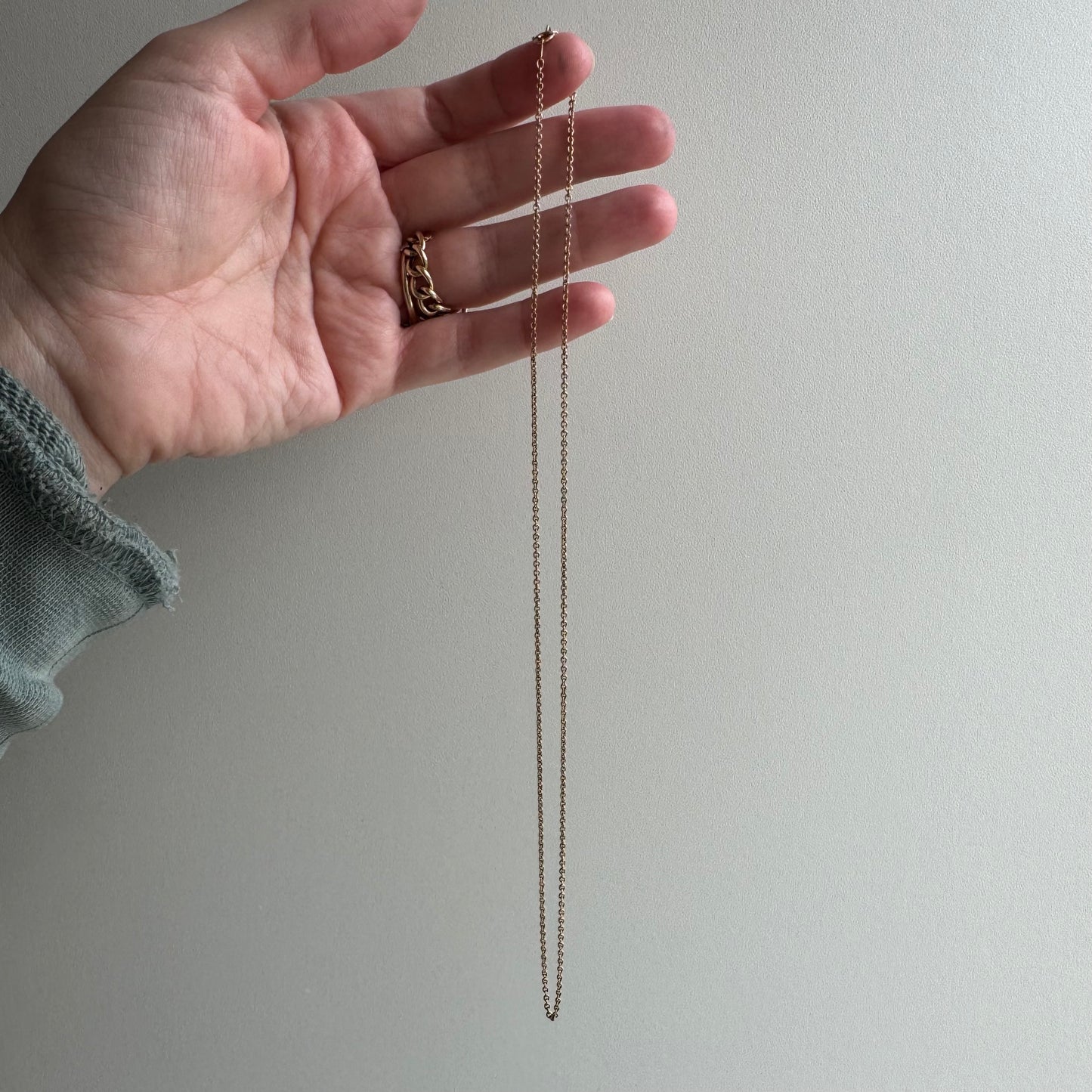 V I N T A G E // dainty cable / 10k rosy gold dainty cable chain necklace / 18.25", 2.4g