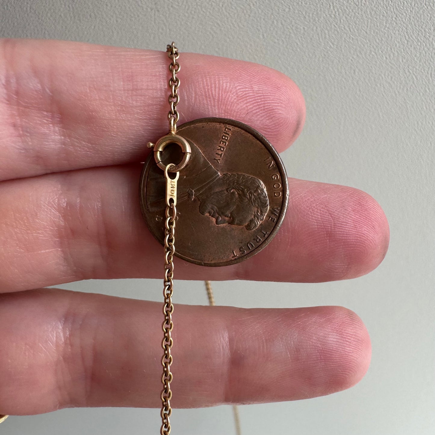 V I N T A G E // dainty cable / 10k rosy gold dainty cable chain necklace / 18.25", 2.4g