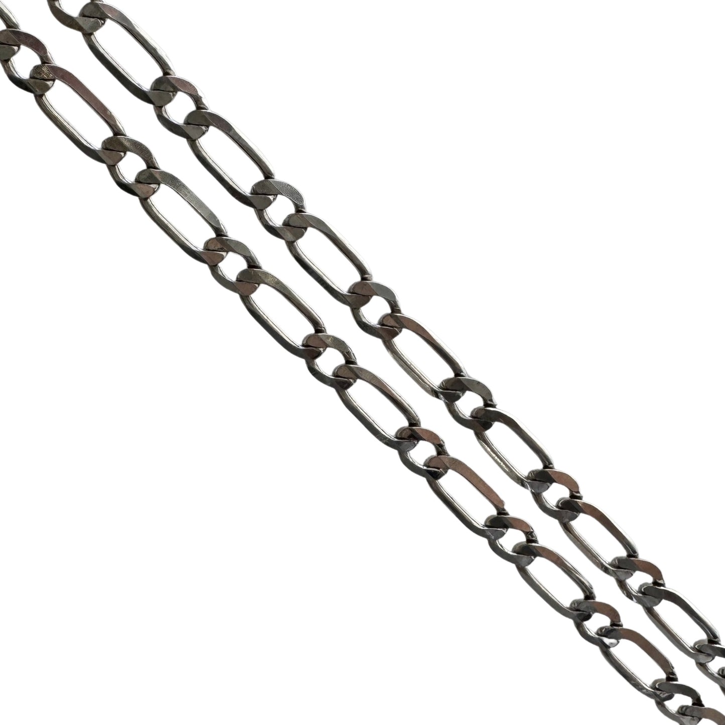 V I N T A G E // one to one / sterling silver figaro chain necklace / 21.5", 15g