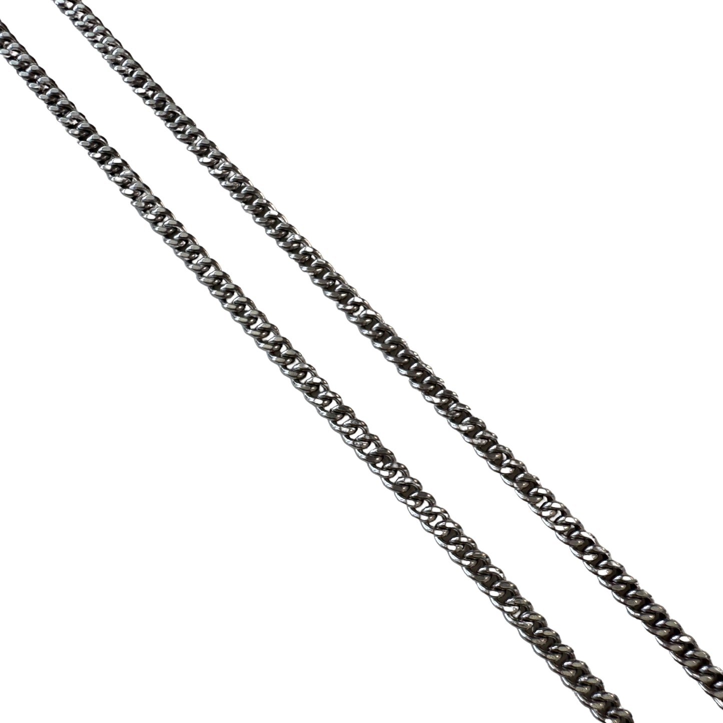 V I N T A G E // perfect flat curb / sterling silver curb chain pendant necklace / 24", 11.5g