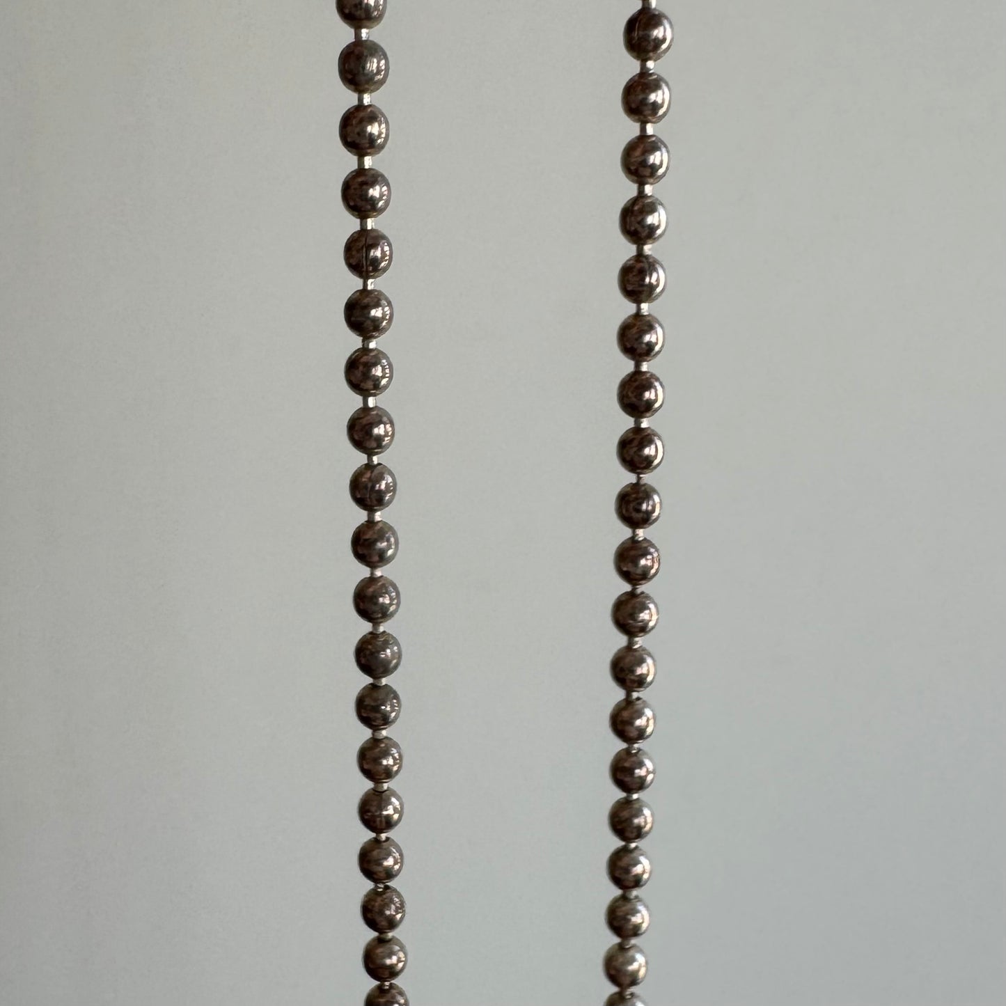 V I N T A G E // classic ball bead / sterling silver ball bead necklace chain / almost 20.25"