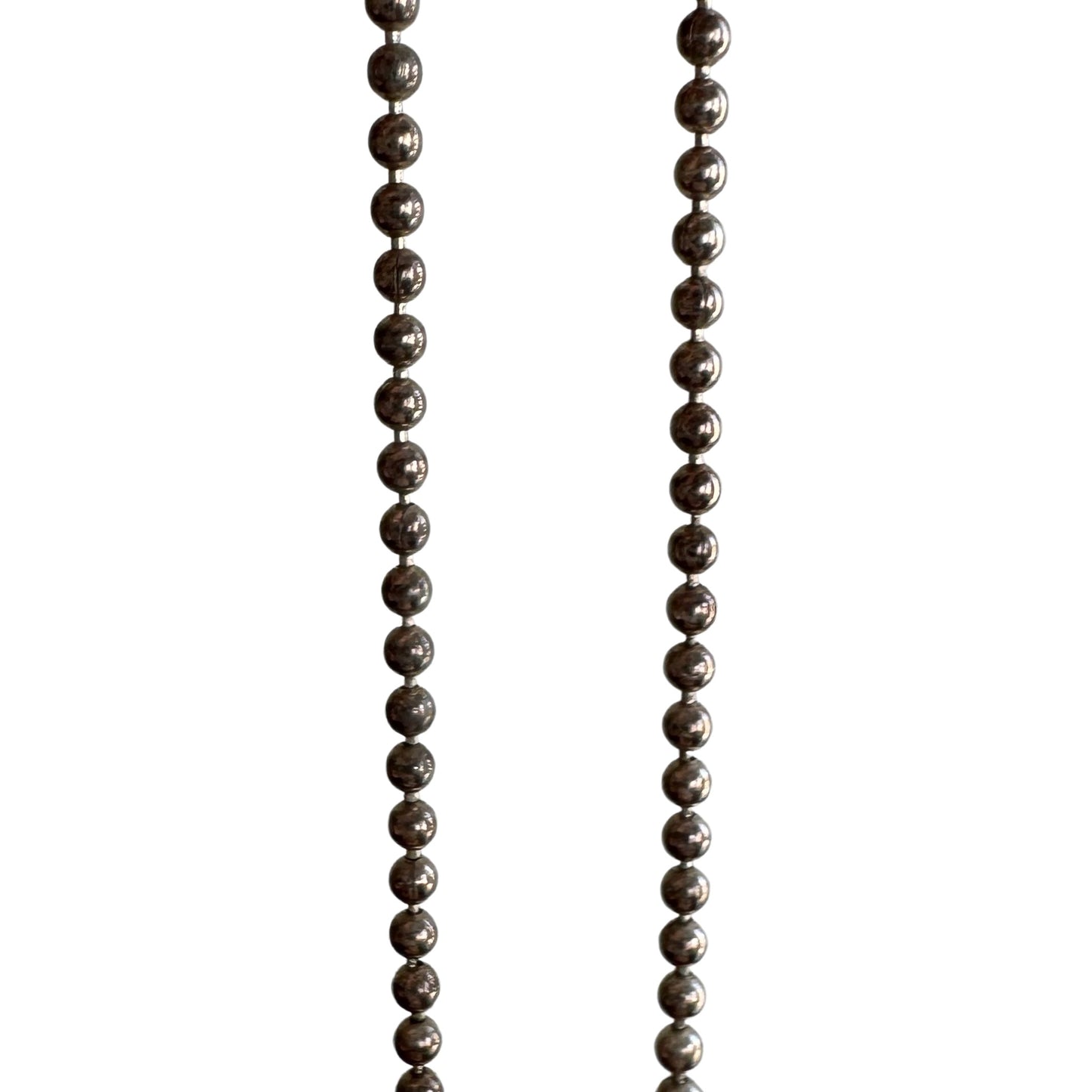 V I N T A G E // classic ball bead / sterling silver ball bead necklace chain / almost 20.25"