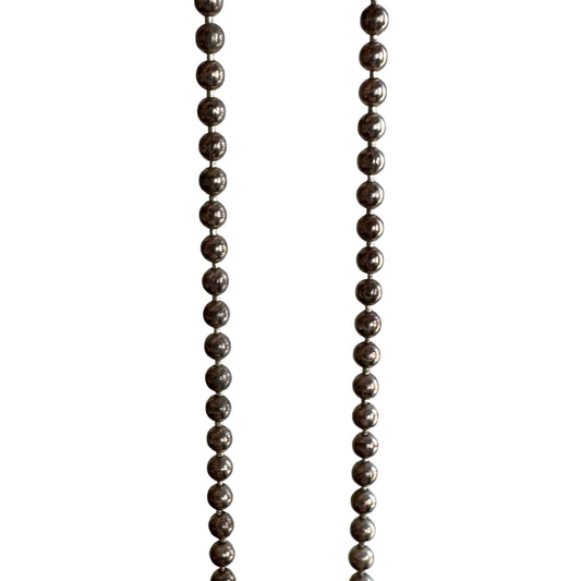 V I N T A G E // classic ball bead / sterling silver ball bead necklace chain / almost 20.25"