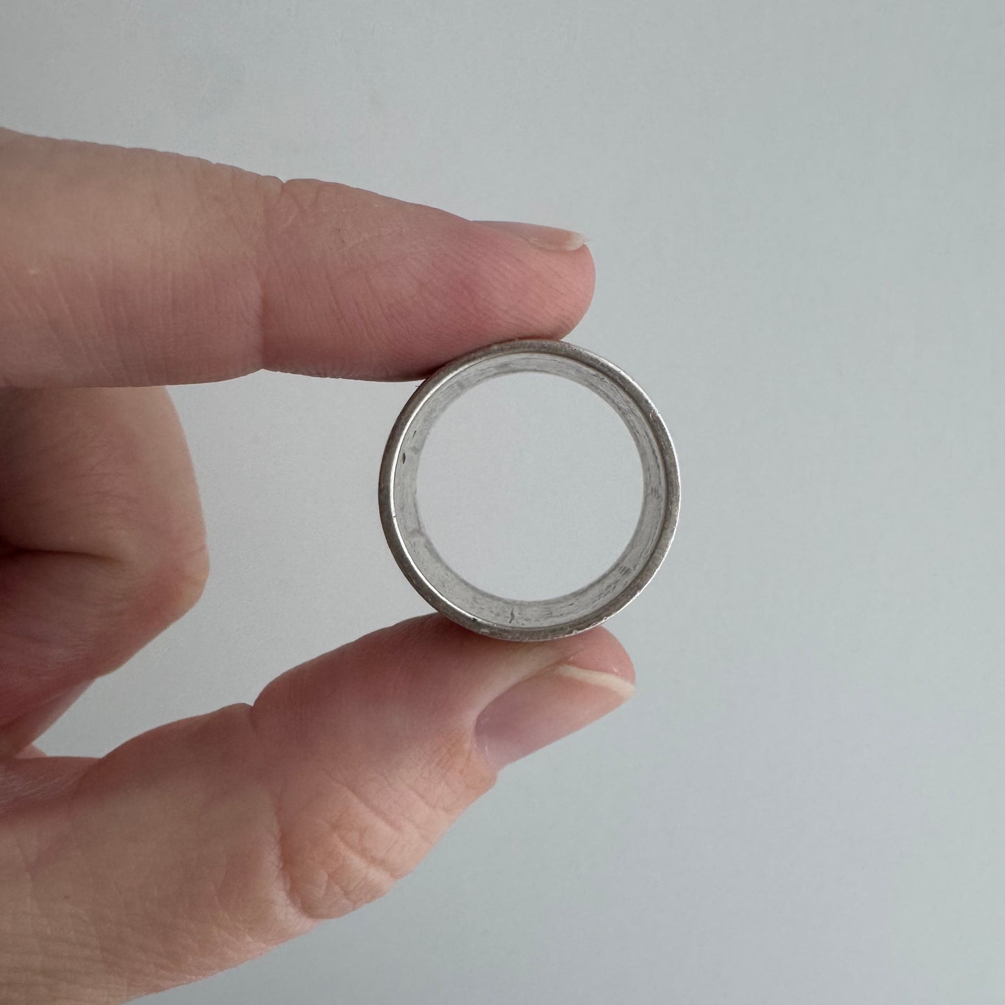 48 hour pricing // early access discounted price / sterling silver Greek key J initial wide band / size 6ish