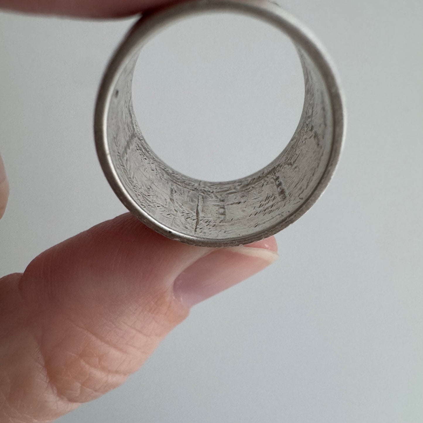 48 hour pricing // early access discounted price / sterling silver Greek key J initial wide band / size 6ish