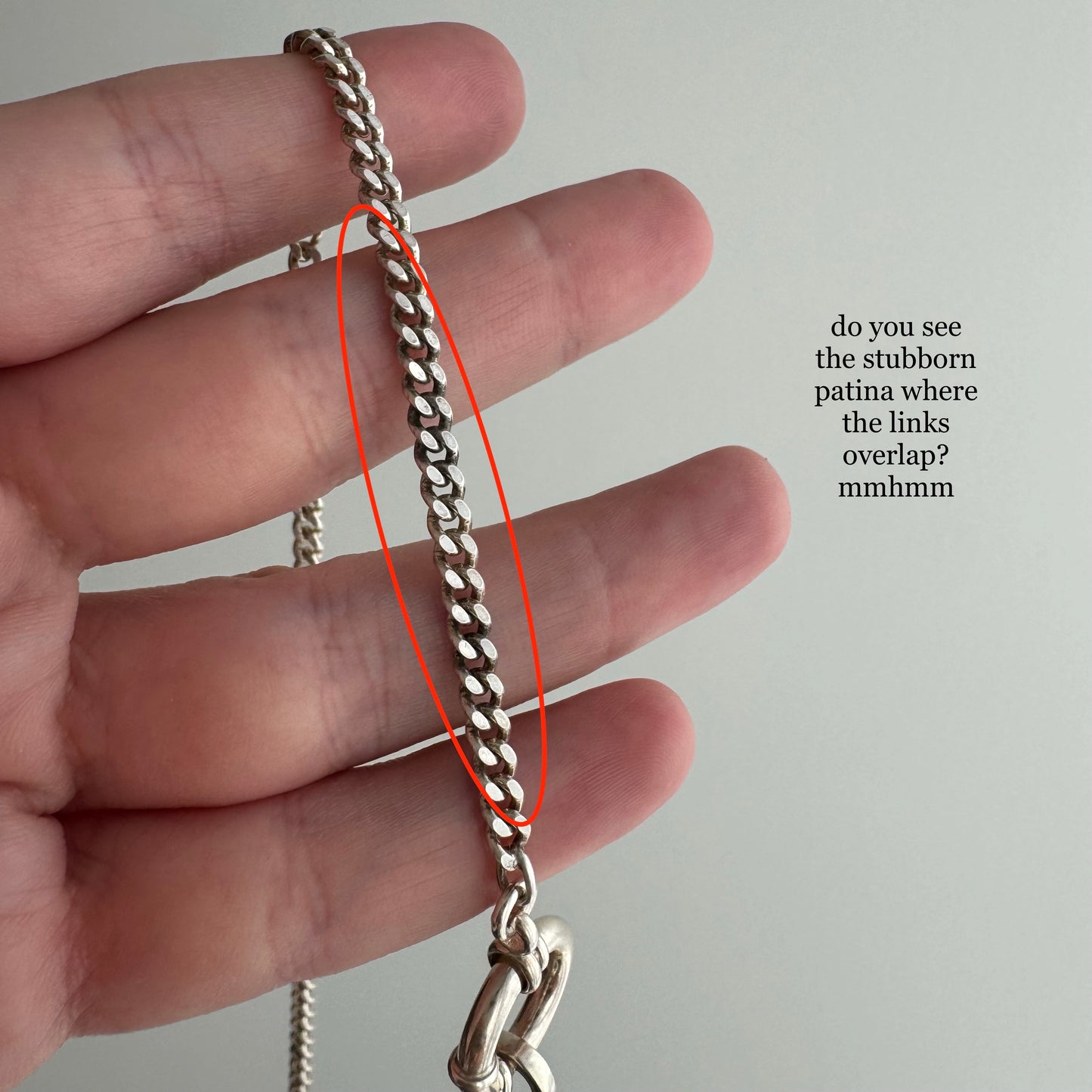 reimagined V I N T A G E // modern day watch chain / re-worked sterling flat faceted cuban curb chain / 17", 15.2g