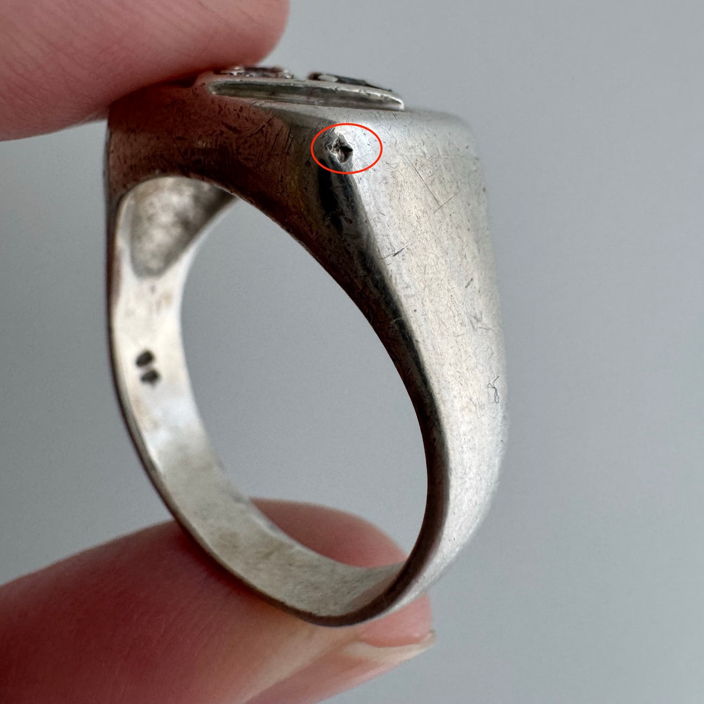 48 hour pricing // early access discounted price / sterling silver and glass stone signet ring / size 11.5+