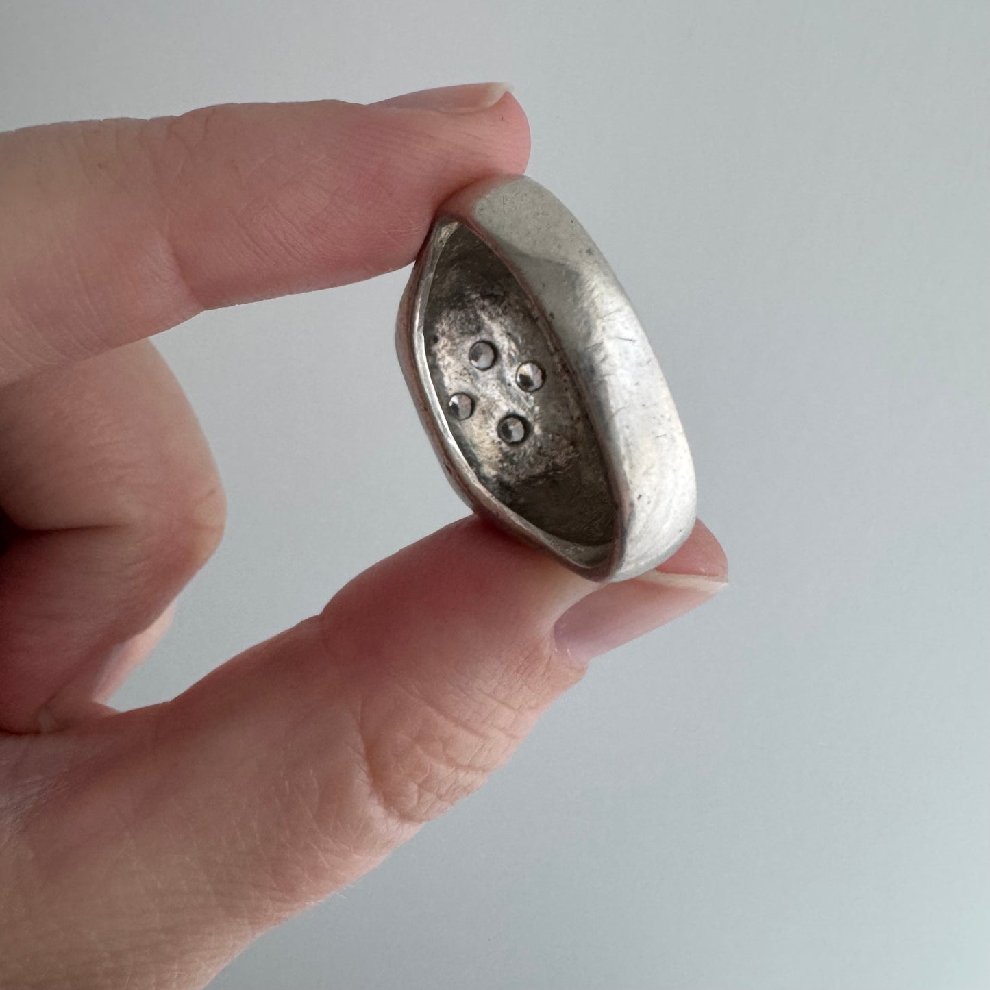 48 hour pricing // early access discounted price / sterling silver and glass stone signet ring / size 11.5+