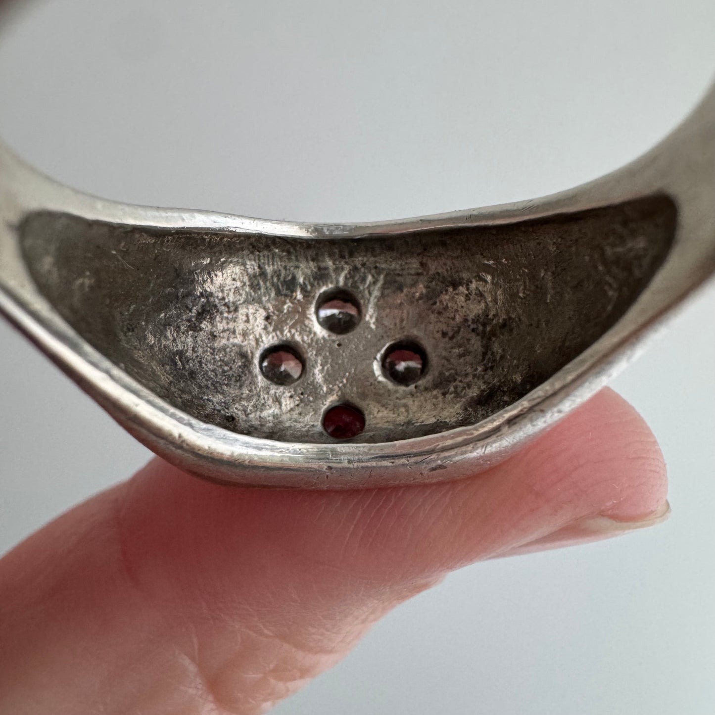 48 hour pricing // early access discounted price / sterling silver and glass stone signet ring / size 11.5+