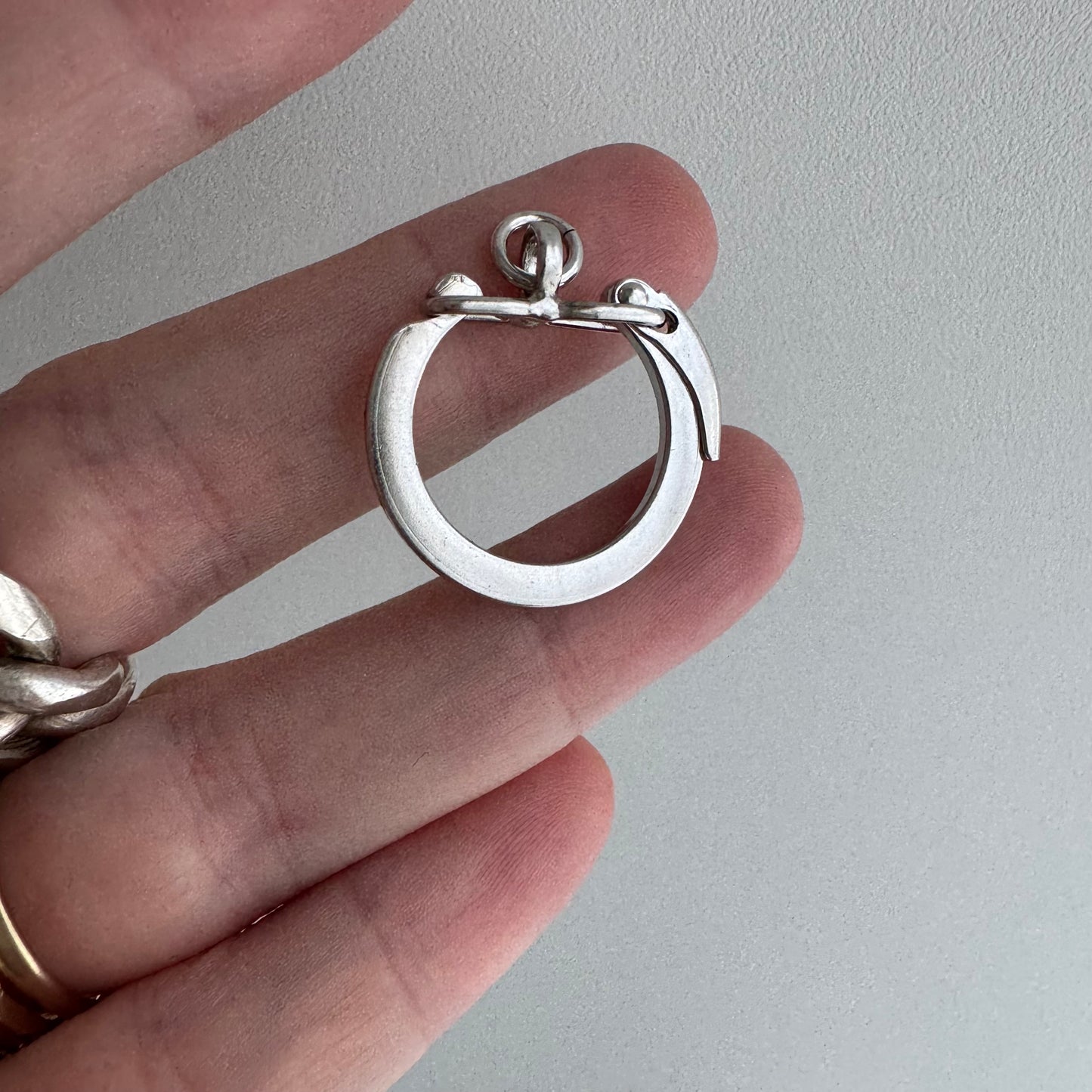 48 hour pricing // early access discounted price / vintage sterling silver + rhodium plating carabiner charm holder clasp