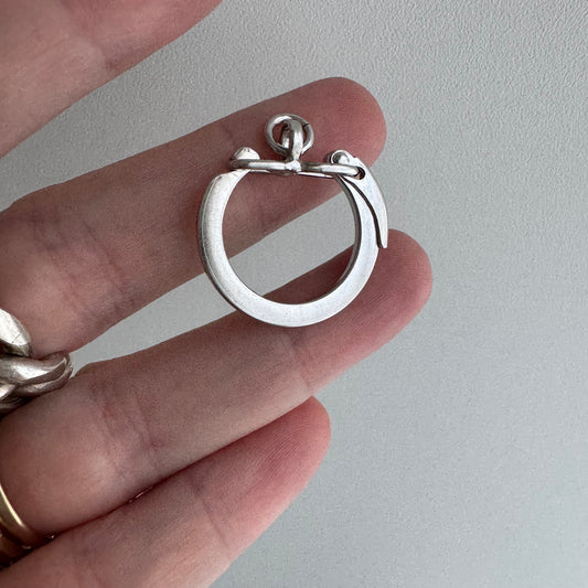 48 hour pricing // early access discounted price / vintage sterling silver + rhodium plating carabiner charm holder clasp