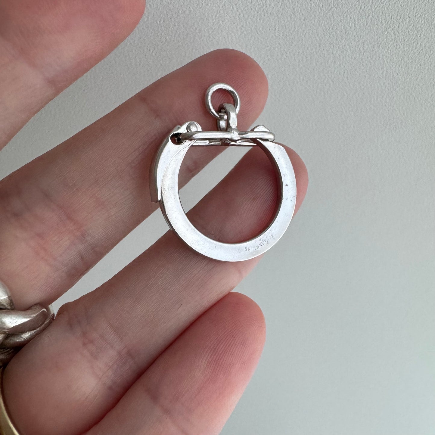 48 hour pricing // early access discounted price / vintage sterling silver + rhodium plating carabiner charm holder clasp