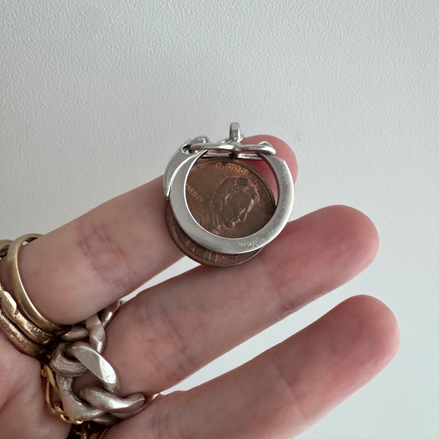 48 hour pricing // early access discounted price / vintage sterling silver + rhodium plating carabiner charm holder clasp