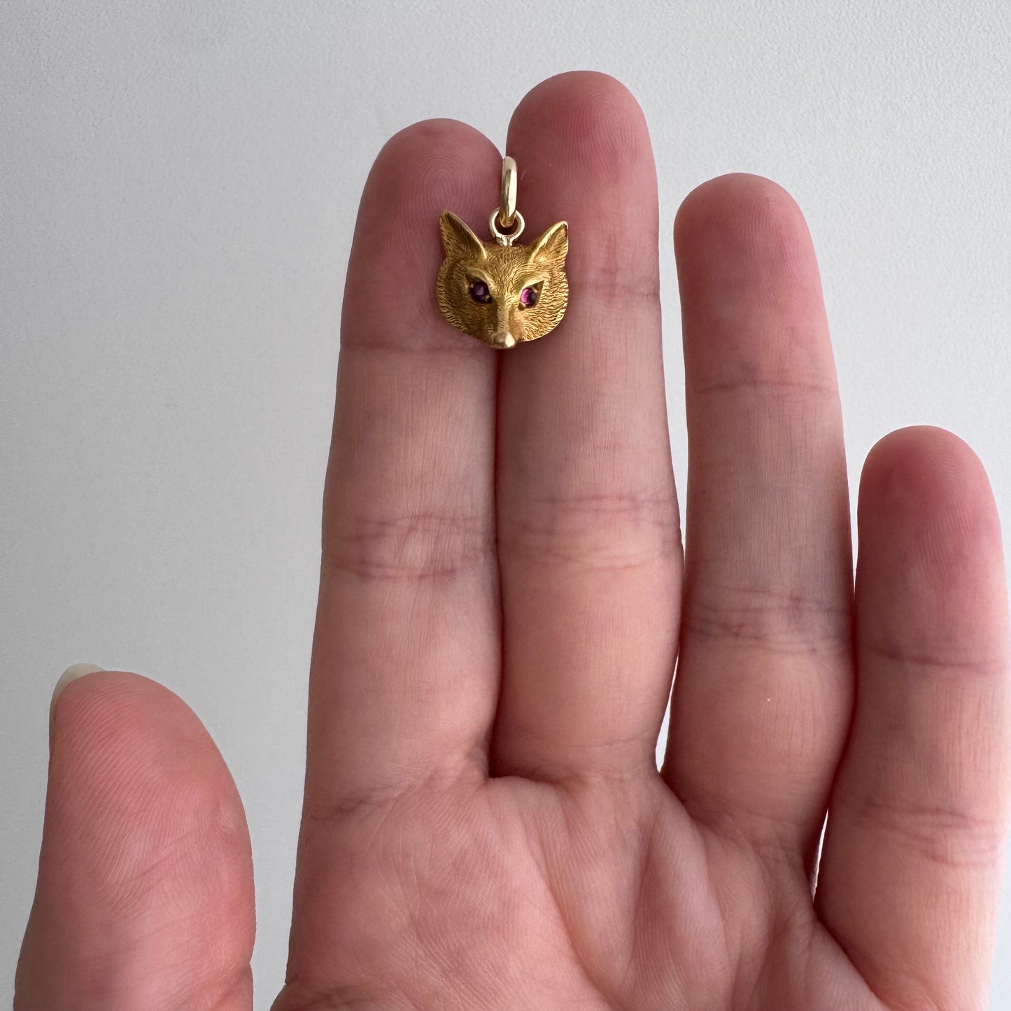 reimagined A N T I Q U E // foxy friend / 9k rosy yellow gold fox / pin conversion pendant