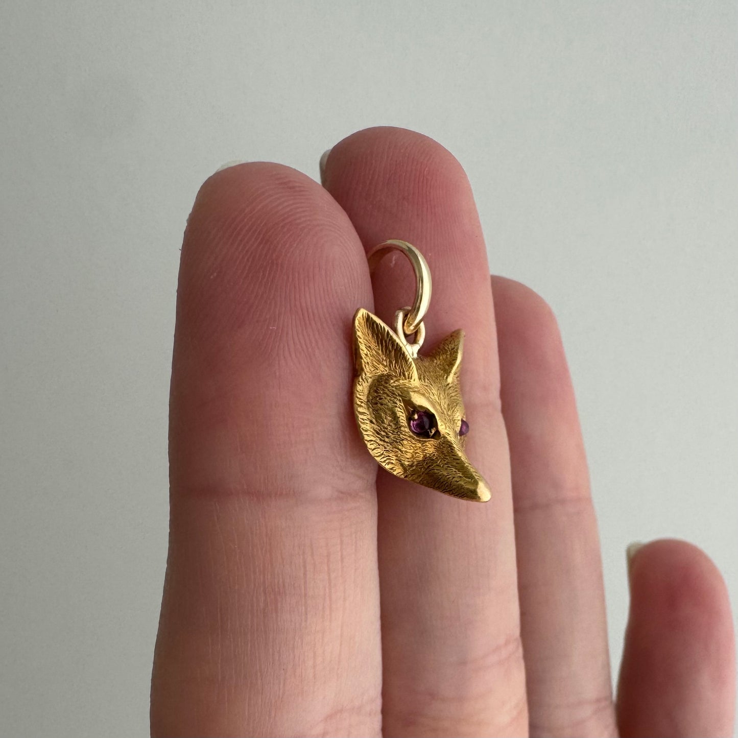 reimagined A N T I Q U E // foxy friend / 9k rosy yellow gold fox / pin conversion pendant