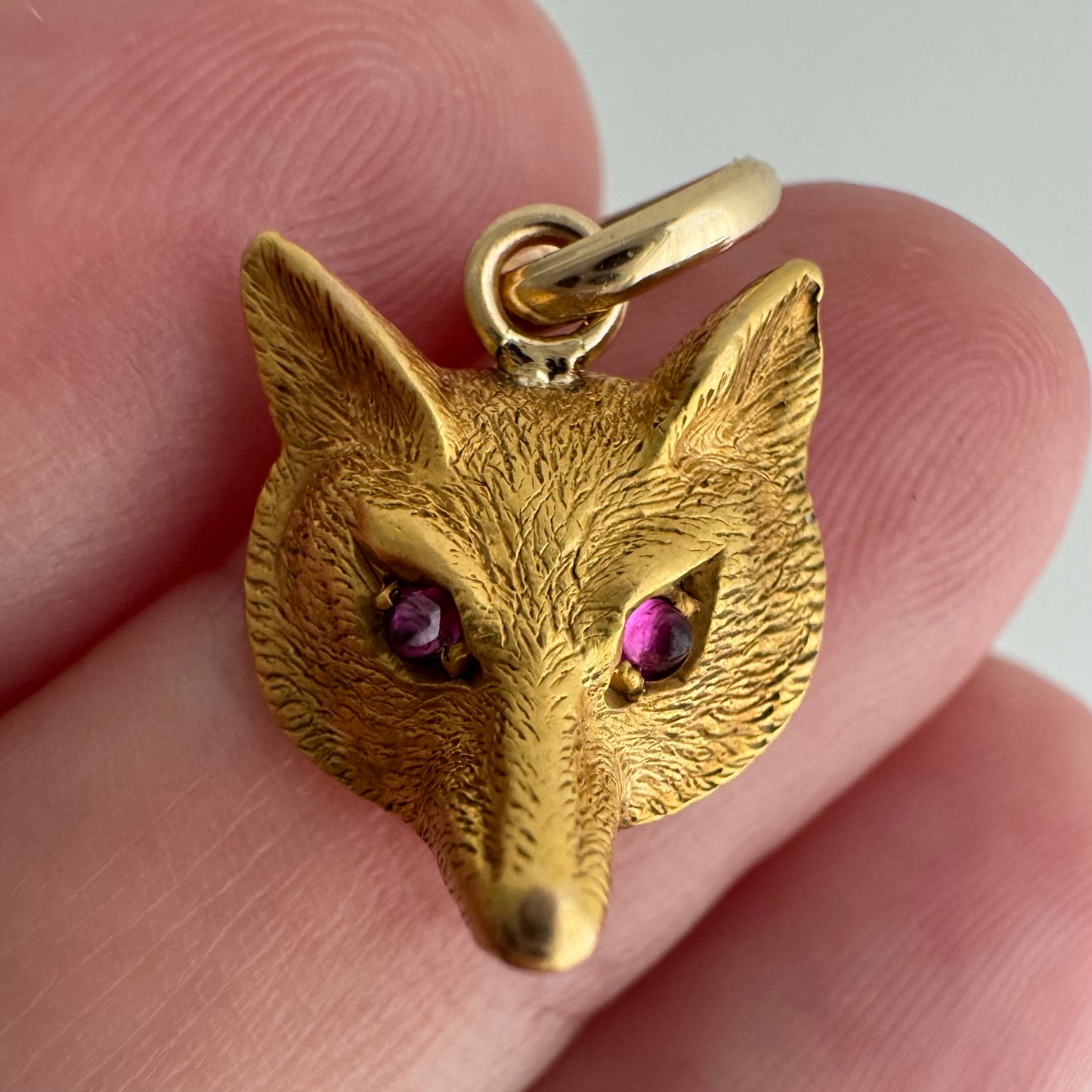reimagined A N T I Q U E // foxy friend / 9k rosy yellow gold fox / pin conversion pendant