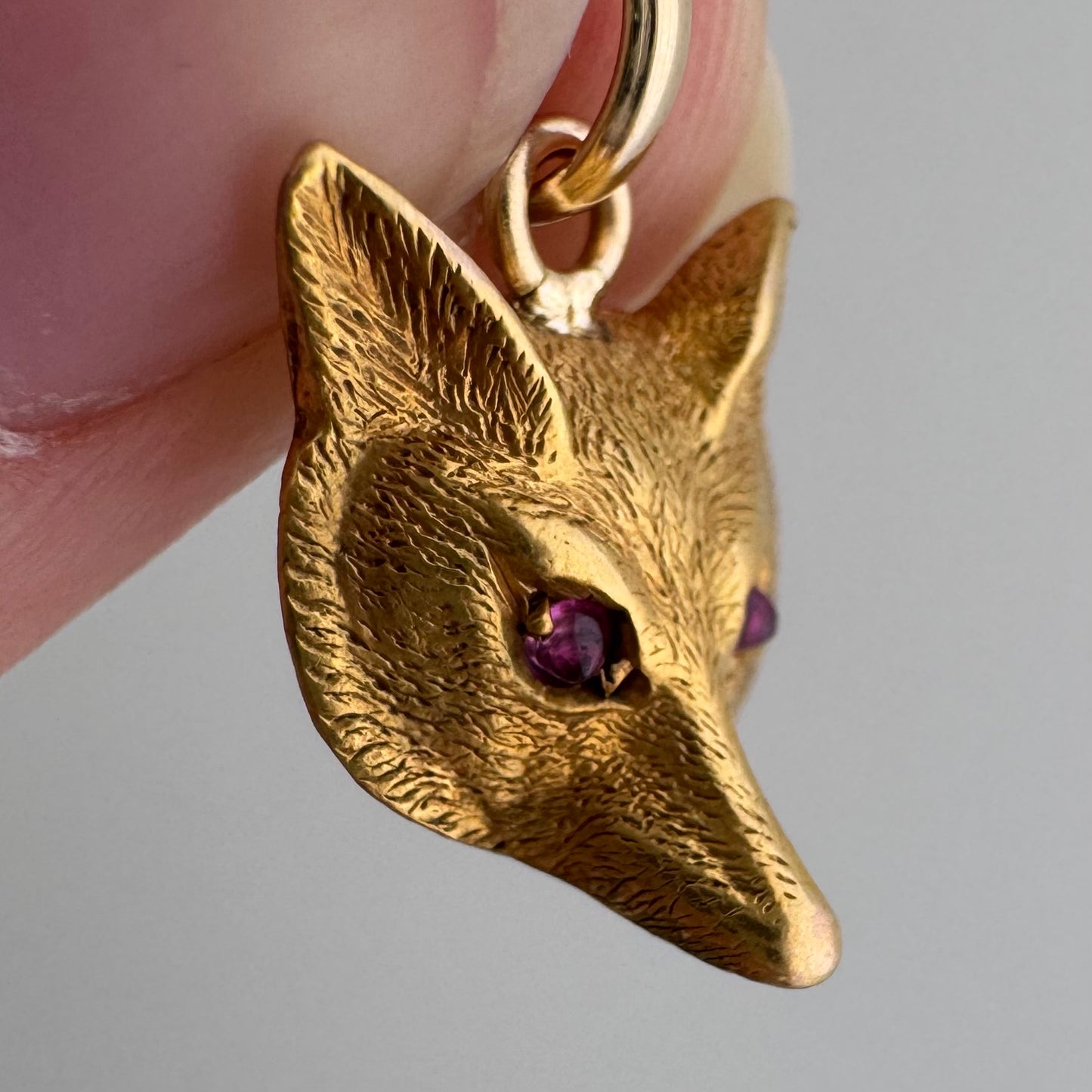 reimagined A N T I Q U E // foxy friend / 9k rosy yellow gold fox / pin conversion pendant