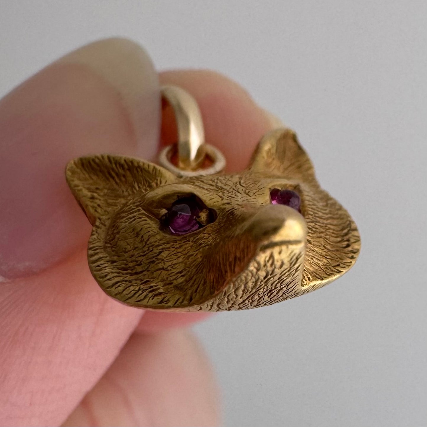 reimagined A N T I Q U E // foxy friend / 9k rosy yellow gold fox / pin conversion pendant