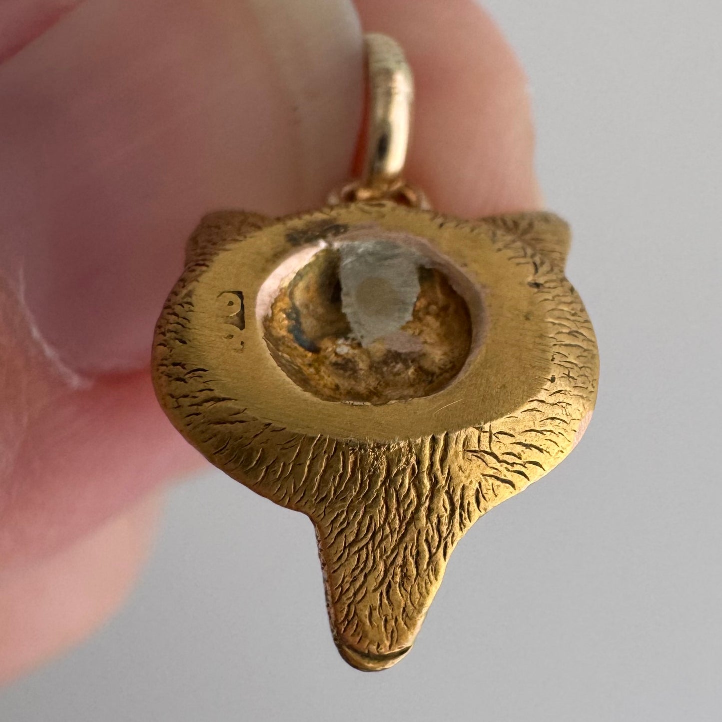 reimagined A N T I Q U E // foxy friend / 9k rosy yellow gold fox / pin conversion pendant