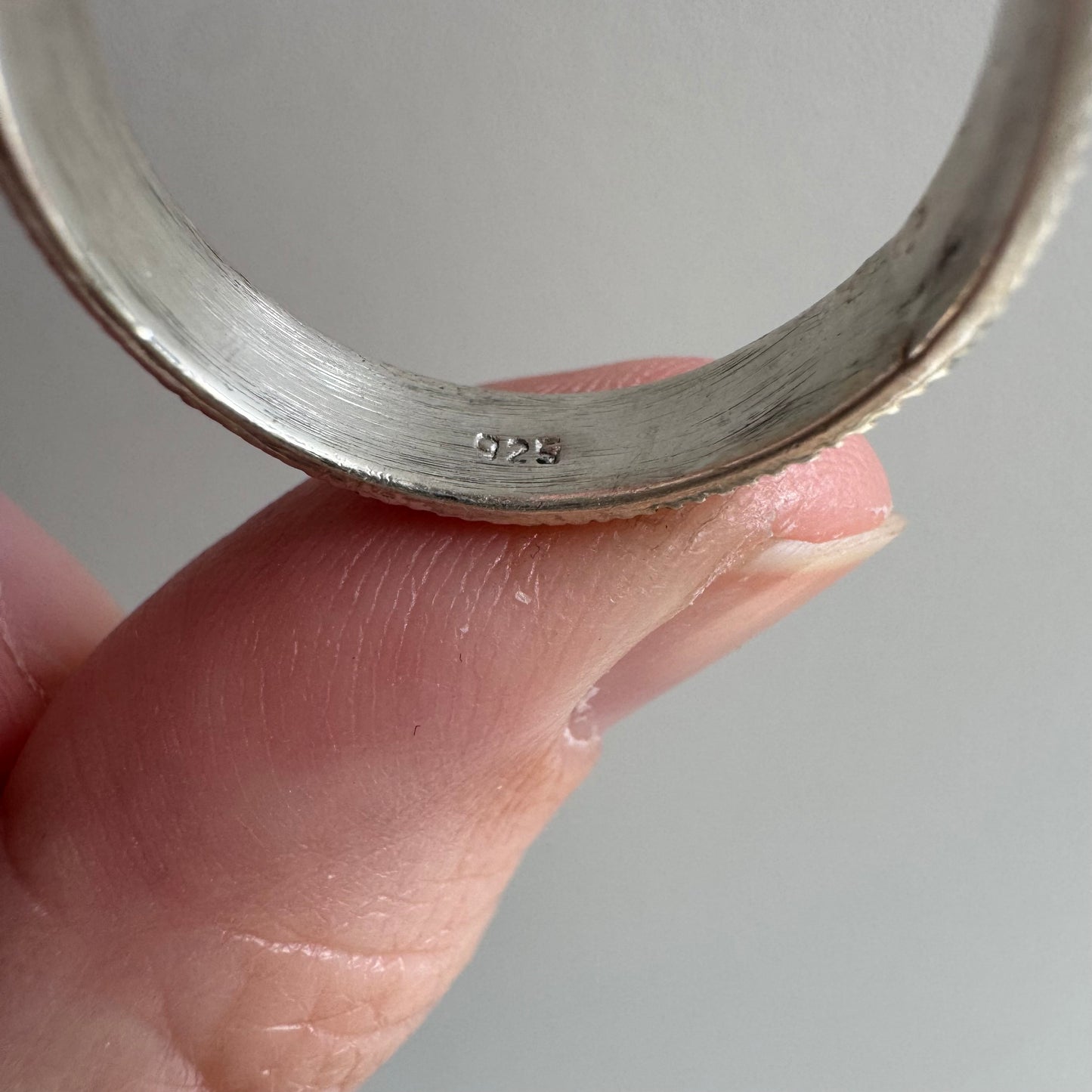 E S T A T E // new old stock bands / sterling silver art nouveau style floral patterned eternity bands