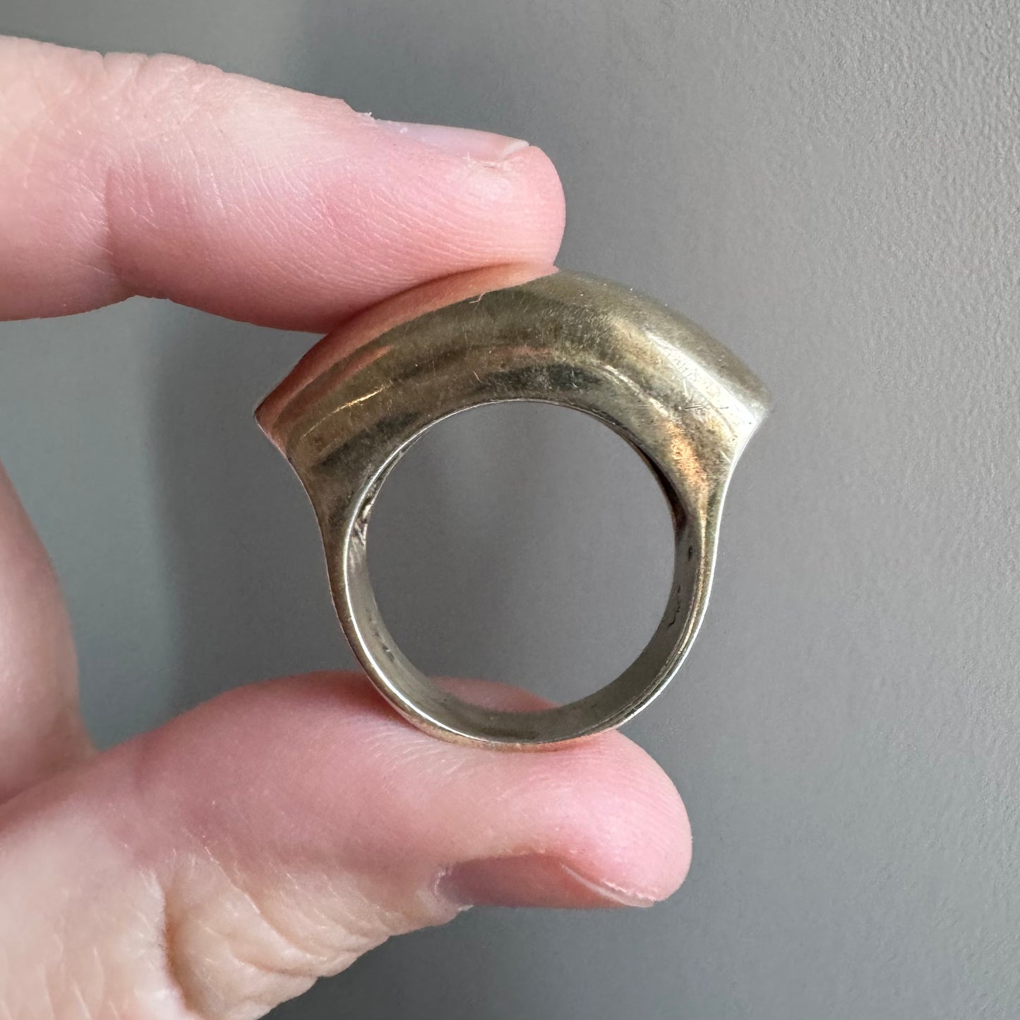 V I N T A G E // the great arch of Fingertown / fading gold over sterling silver domed arch ring / size 6.25