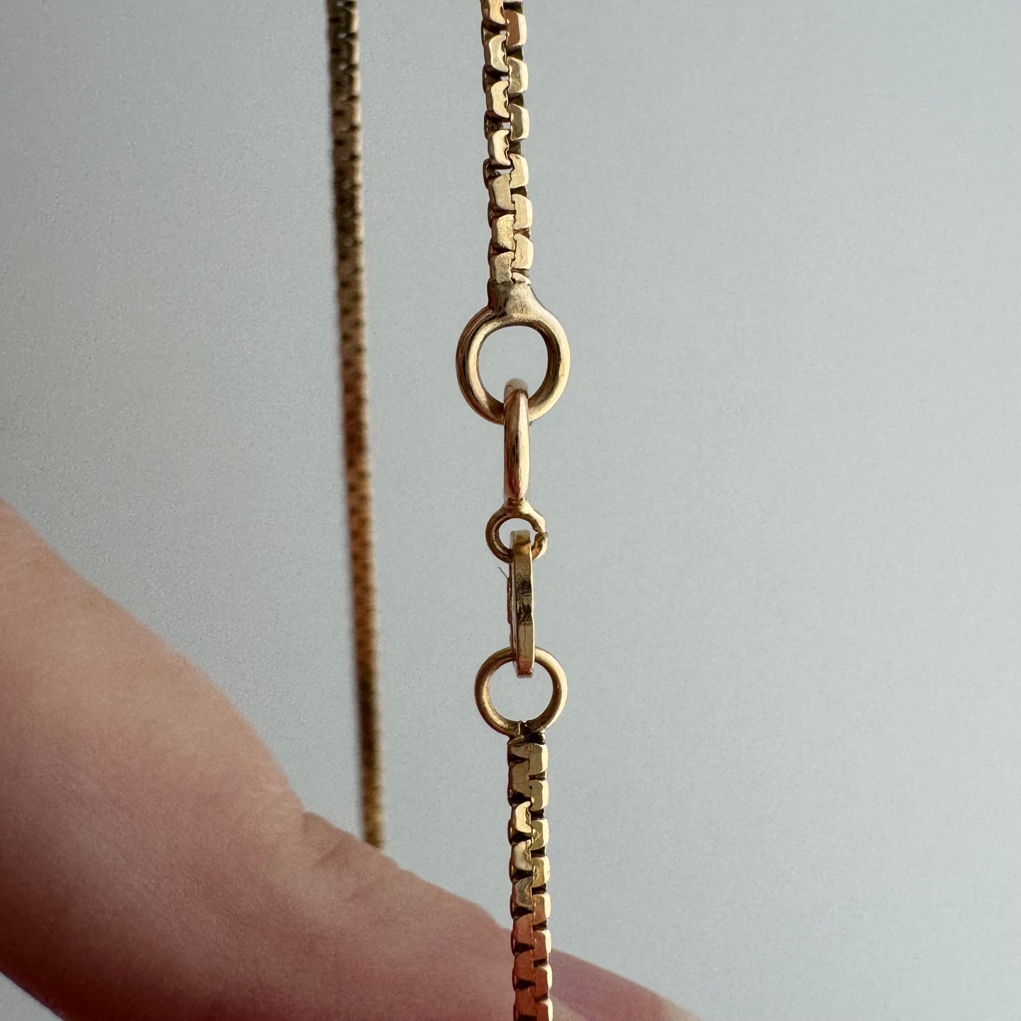 V I N T A G E // zip it up / 14k yellow gold flat zipper link chain  / 17", 2.9g