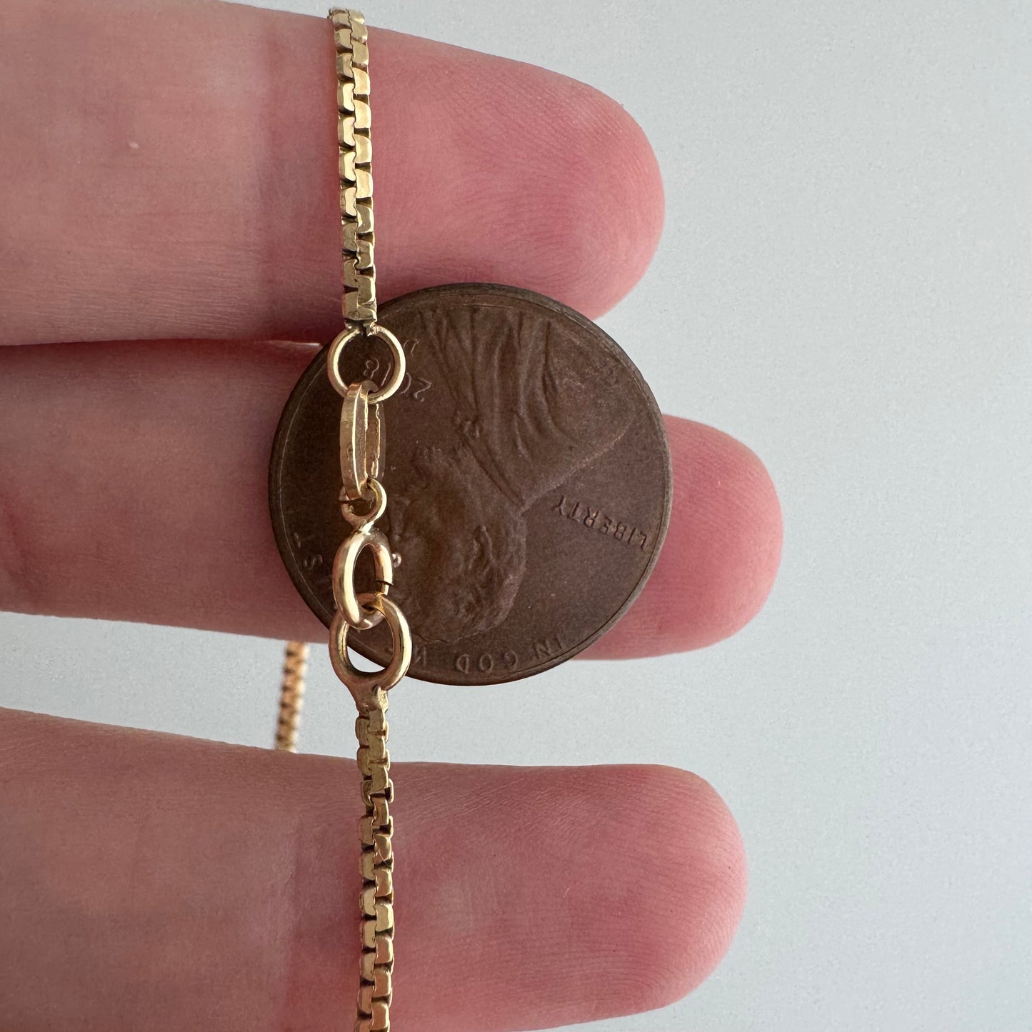 V I N T A G E // zip it up / 14k yellow gold flat zipper link chain  / 17", 2.9g