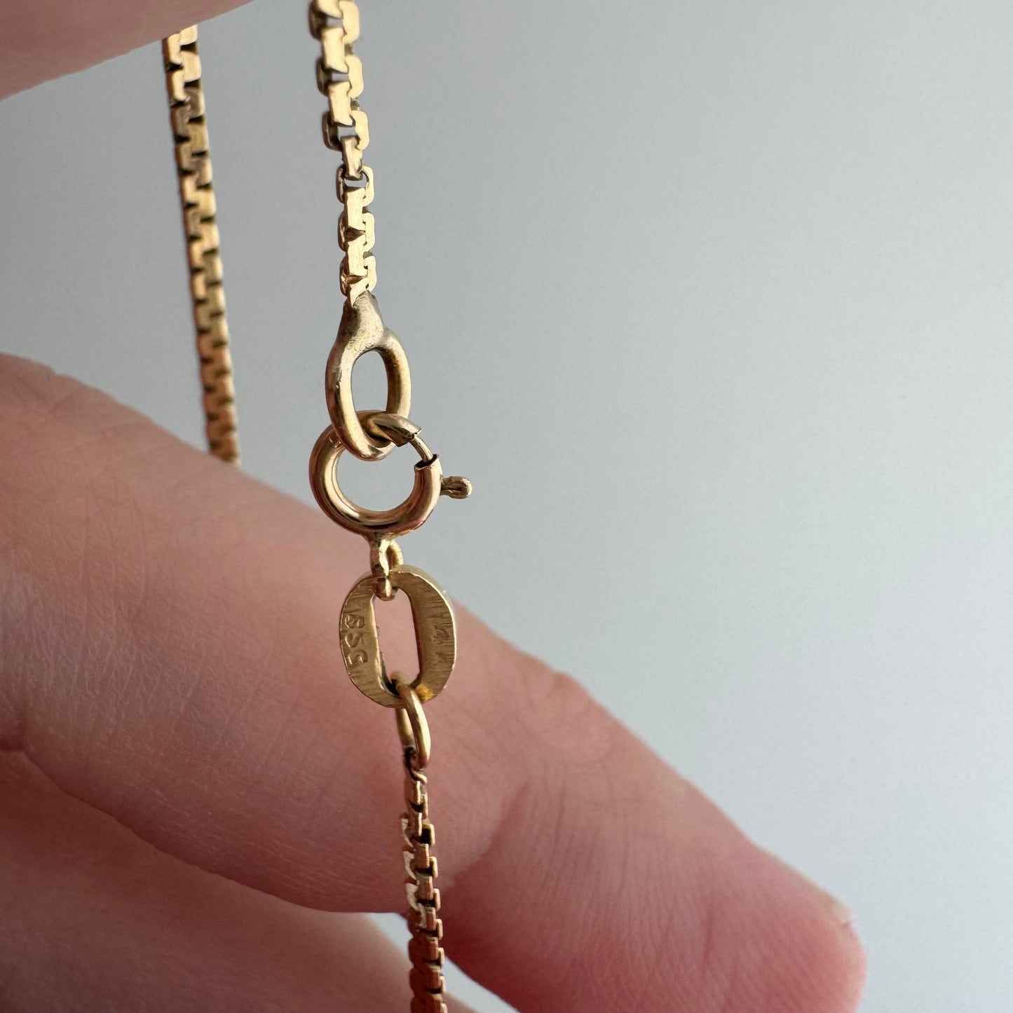 V I N T A G E // zip it up / 14k yellow gold flat zipper link chain  / 17", 2.9g